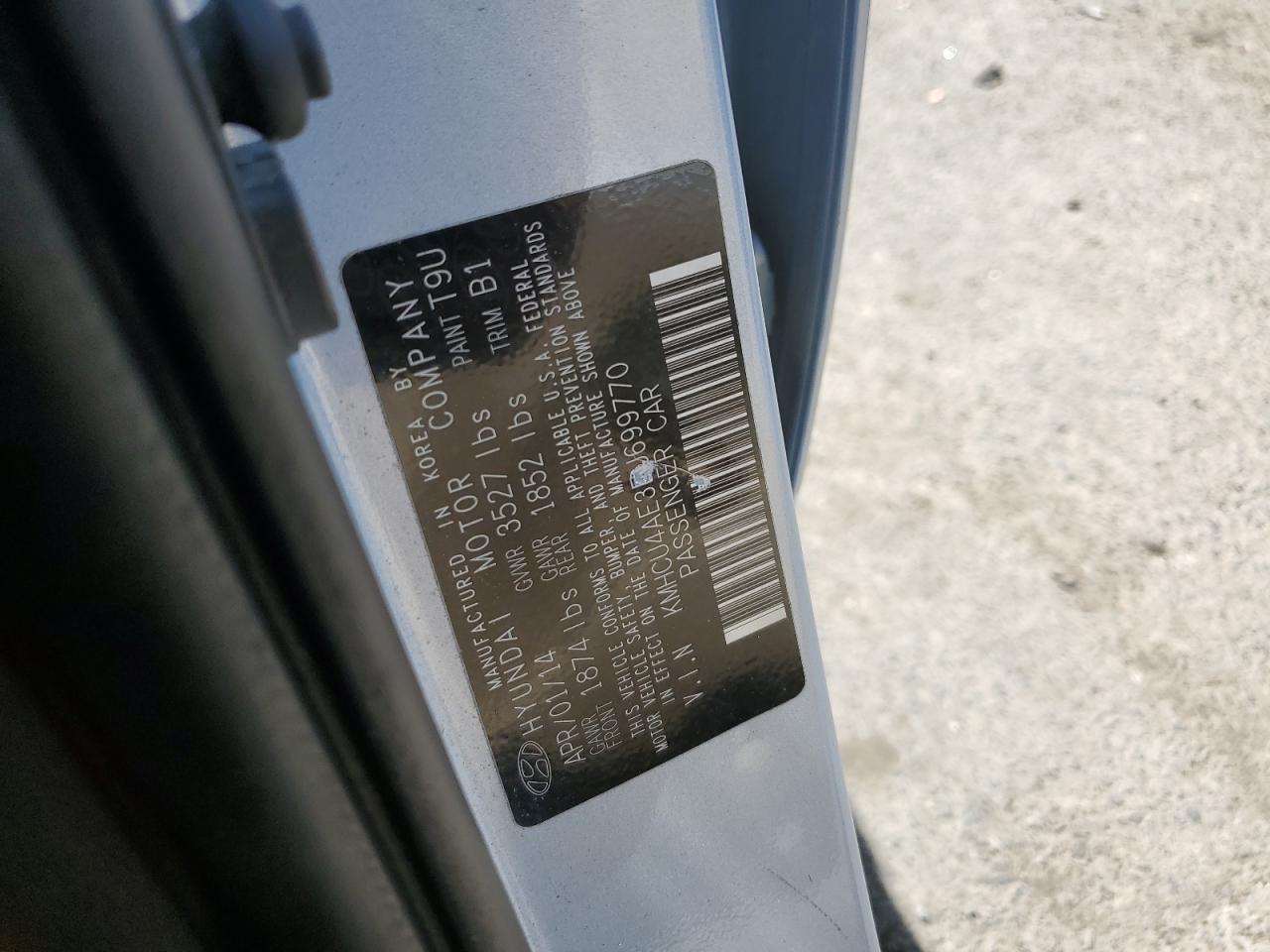 2014 Hyundai Accent Gls Blue vin: KMHCU4AE3EU699770