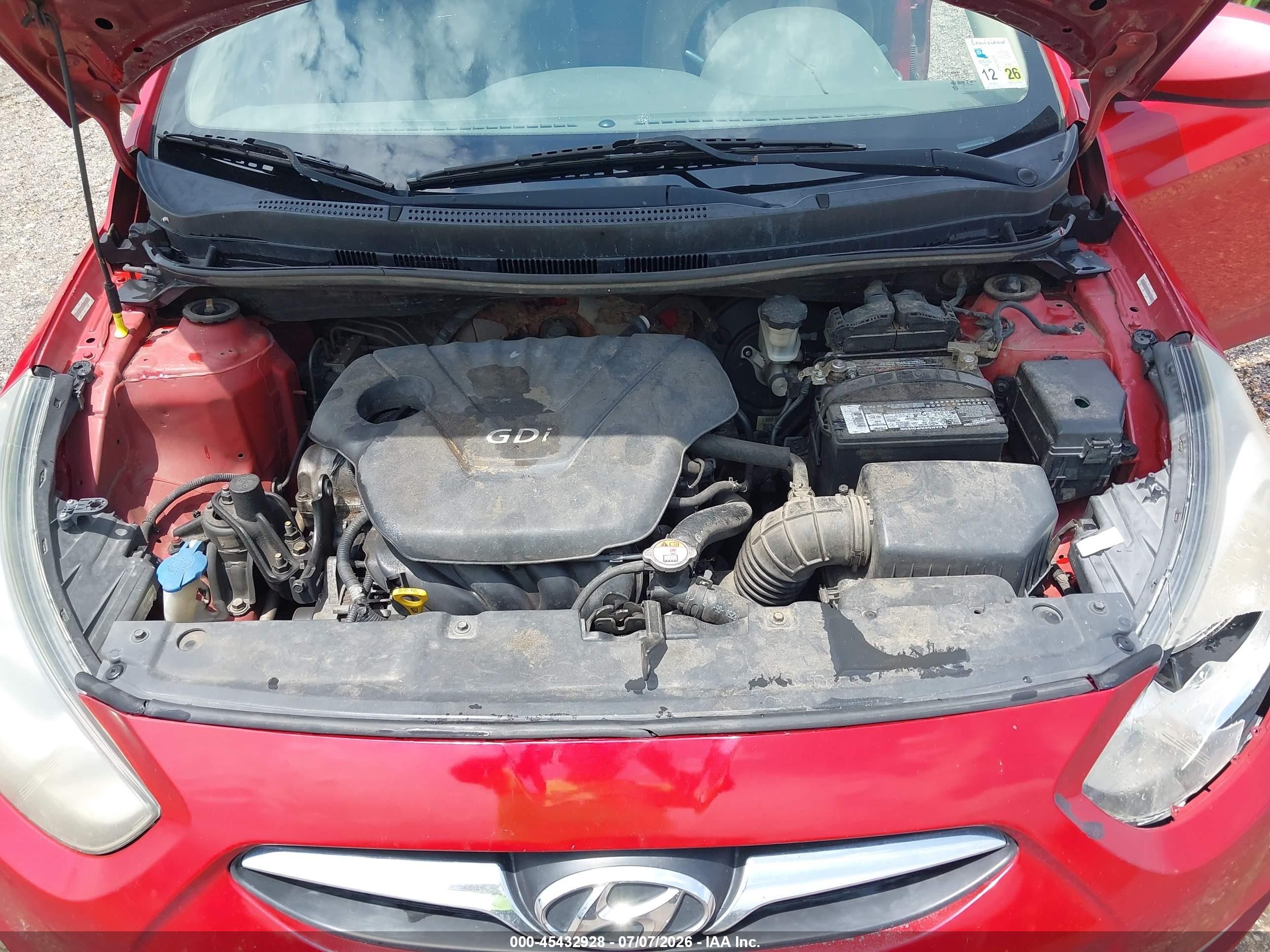 2012 Hyundai Accent Gls Red vin: KMHCU4AE4CU263670