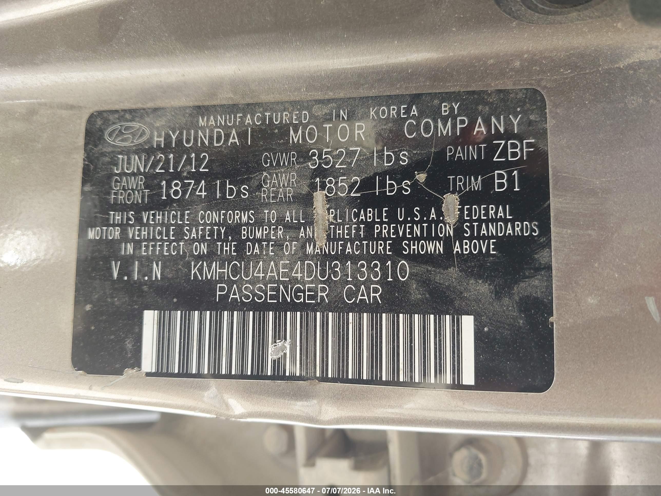 2013 Hyundai Accent Gls Dark Brown vin: KMHCU4AE4DU313310