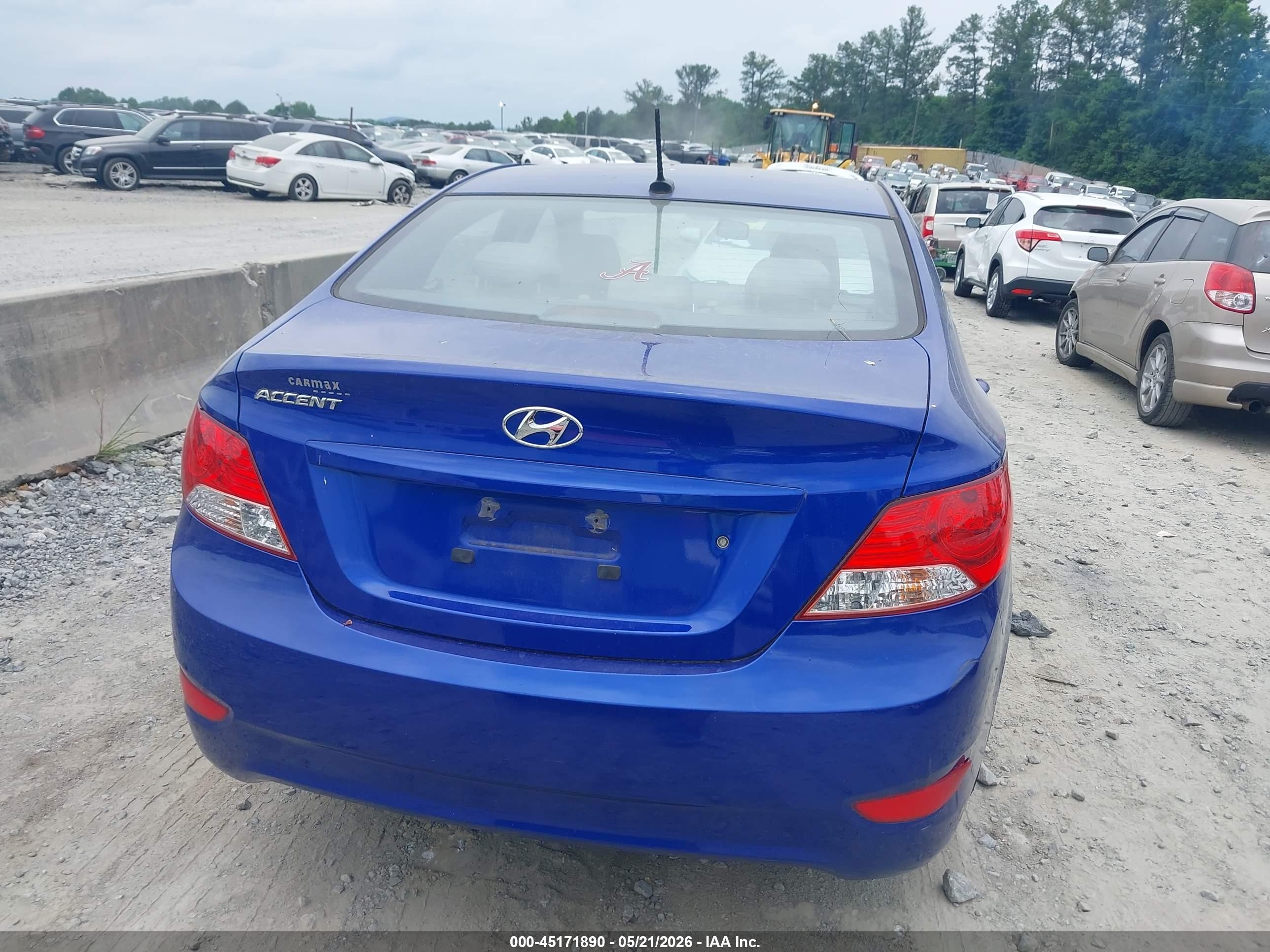 2013 Hyundai Accent Gls Blue vin: KMHCU4AE4DU378383