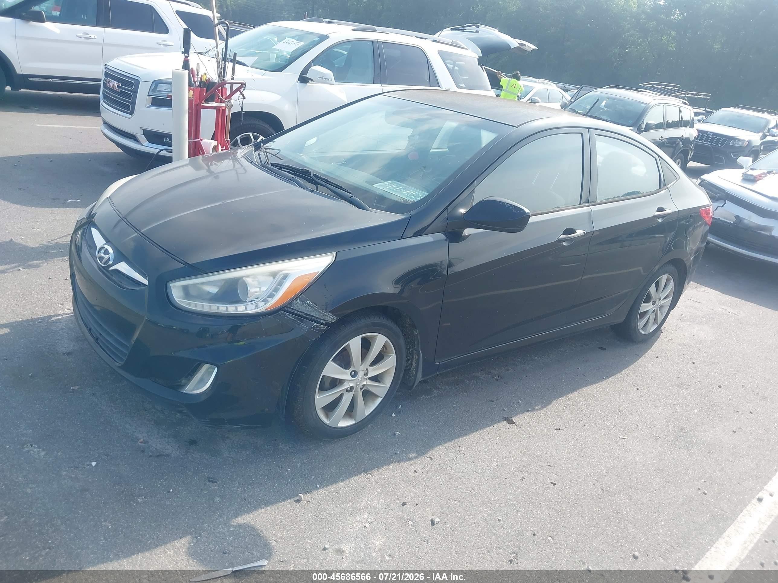 2014 Hyundai Accent Gls Black vin: KMHCU4AE4EU769082