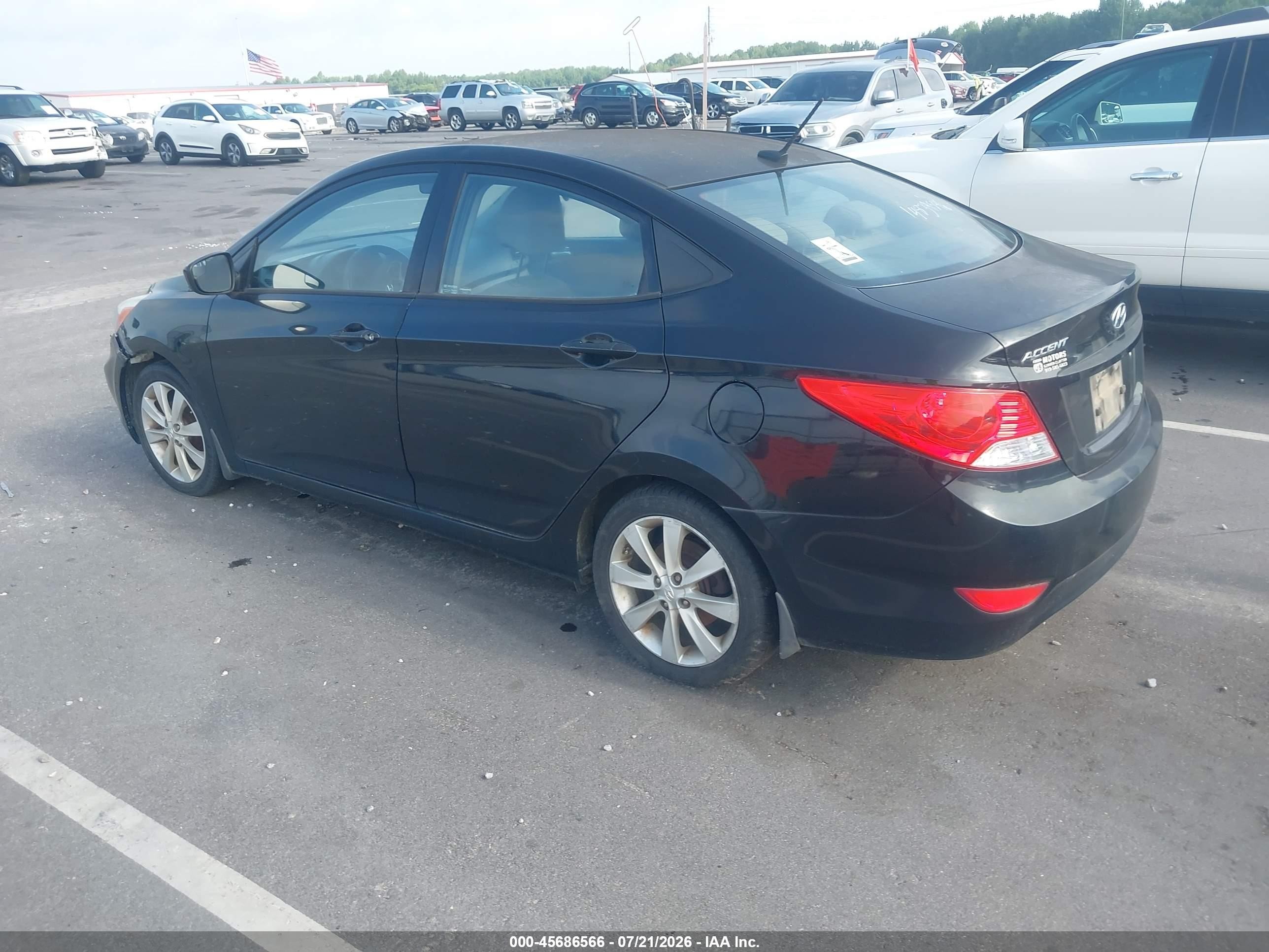 2014 Hyundai Accent Gls Black vin: KMHCU4AE4EU769082