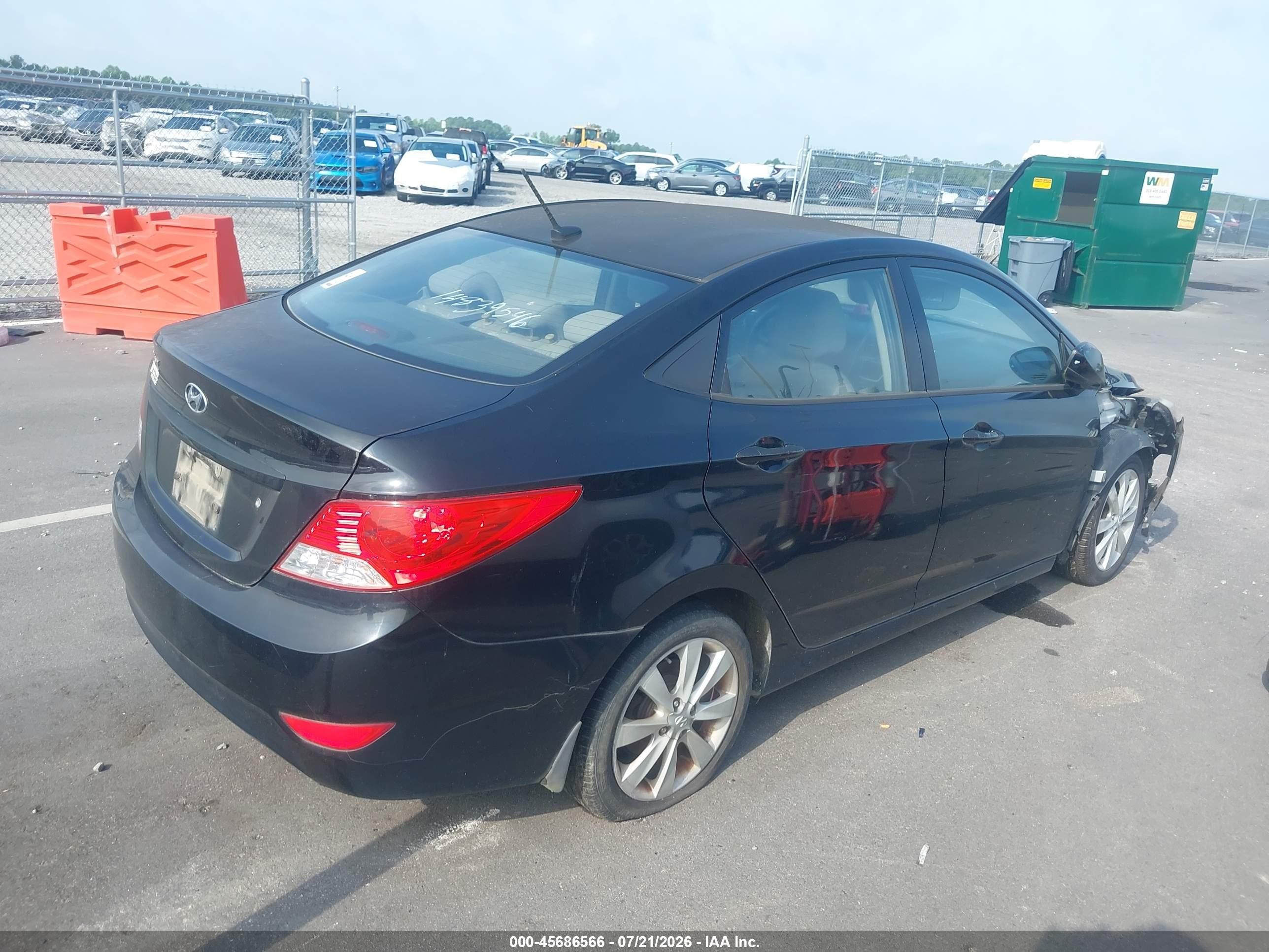 2014 Hyundai Accent Gls Black vin: KMHCU4AE4EU769082