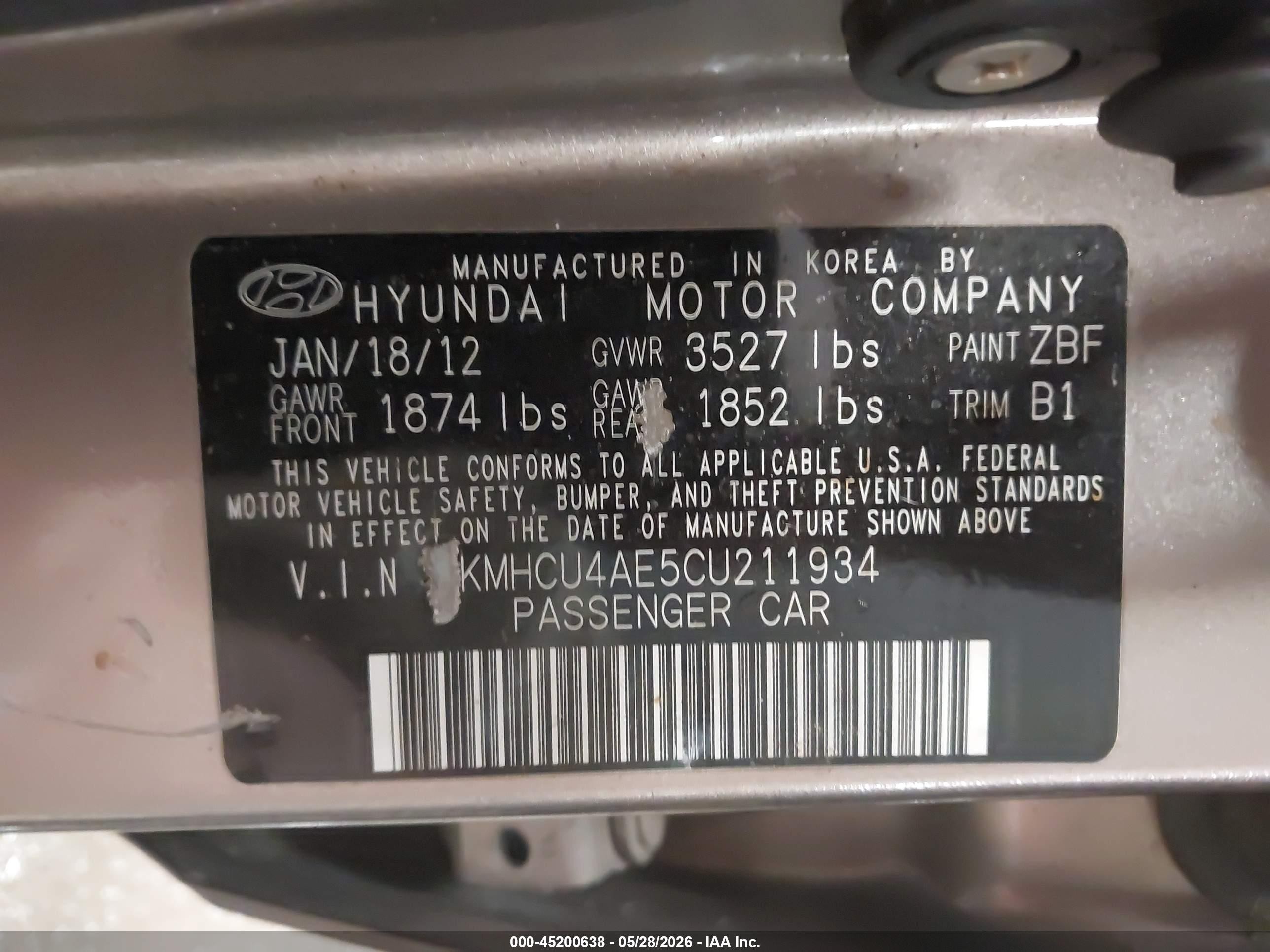 2012 Hyundai Accent Gls Brown vin: KMHCU4AE5CU211934