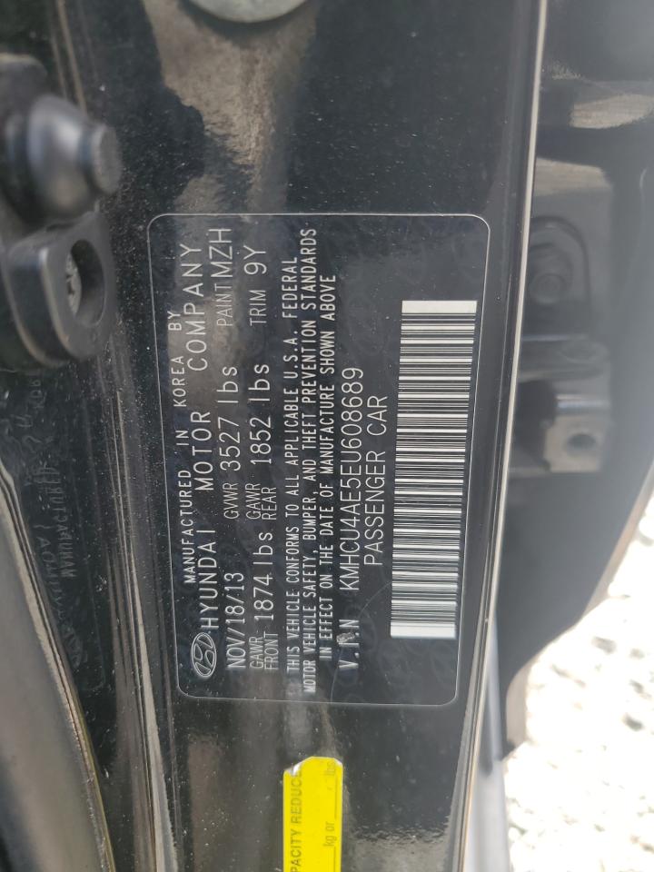 2014 Hyundai Accent Gls Black vin: KMHCU4AE5EU608689