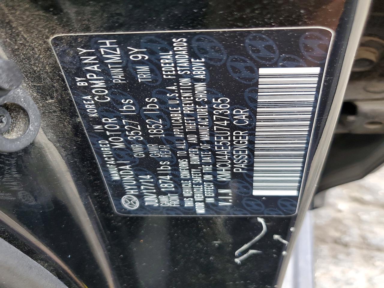 2014 Hyundai Accent Gls Black vin: KMHCU4AE5EU747365