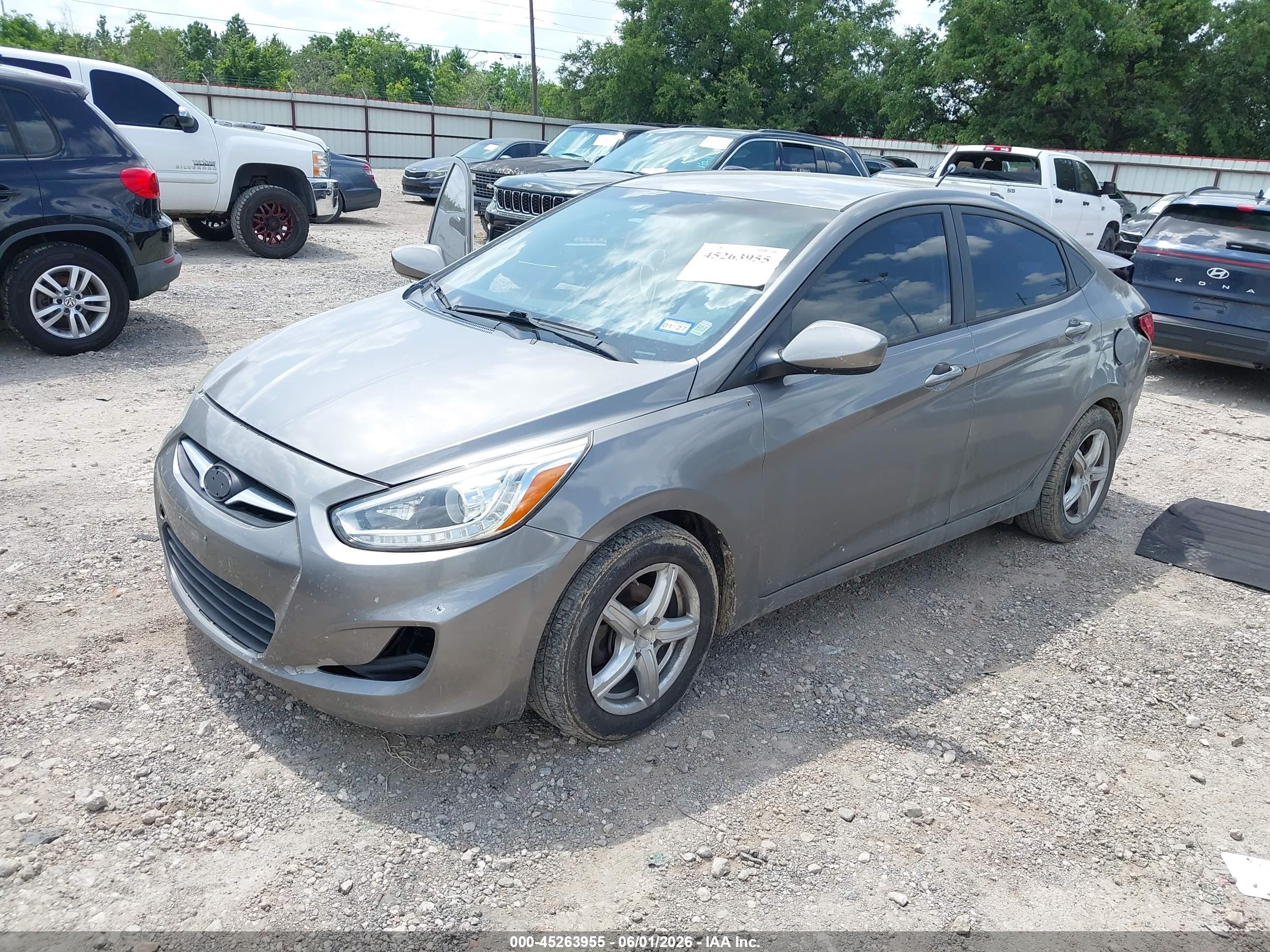 2014 Hyundai Accent Gls Gray vin: KMHCU4AE5EU750007