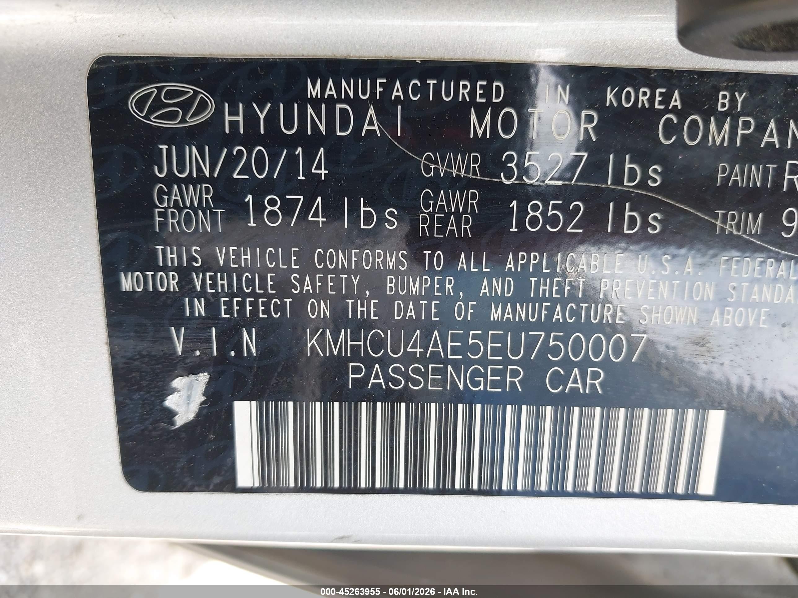 2014 Hyundai Accent Gls Gray vin: KMHCU4AE5EU750007