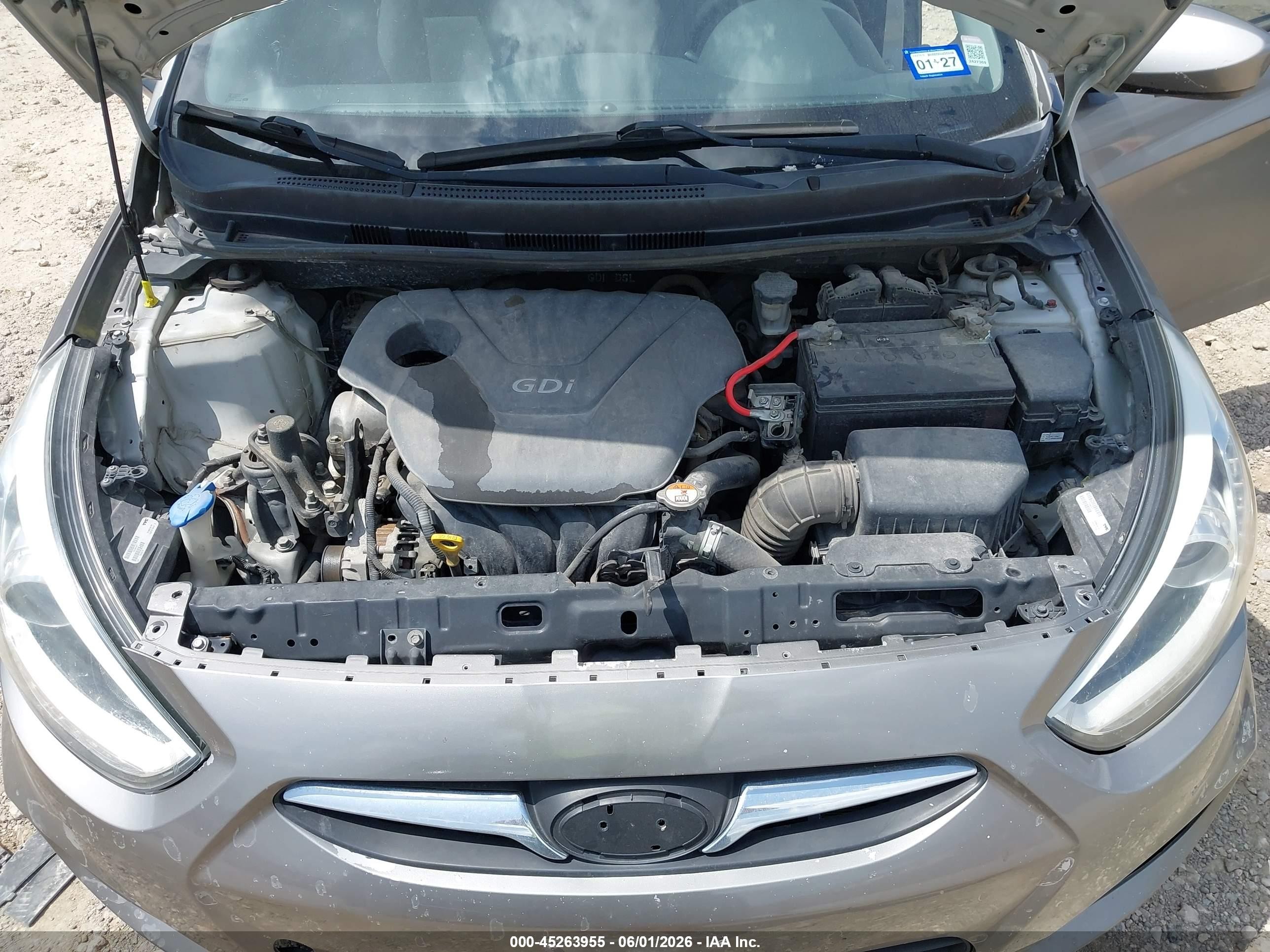 2014 Hyundai Accent Gls Gray vin: KMHCU4AE5EU750007
