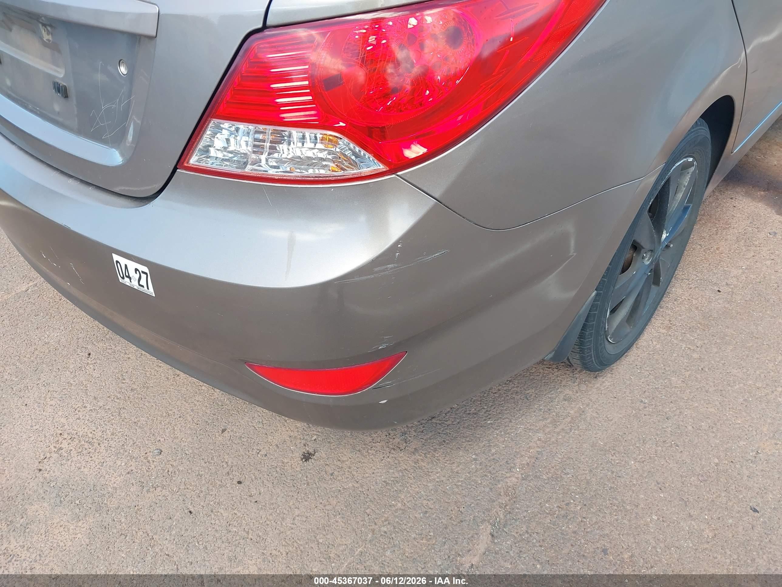2014 Hyundai Accent Gls Gray vin: KMHCU4AE5EU753425