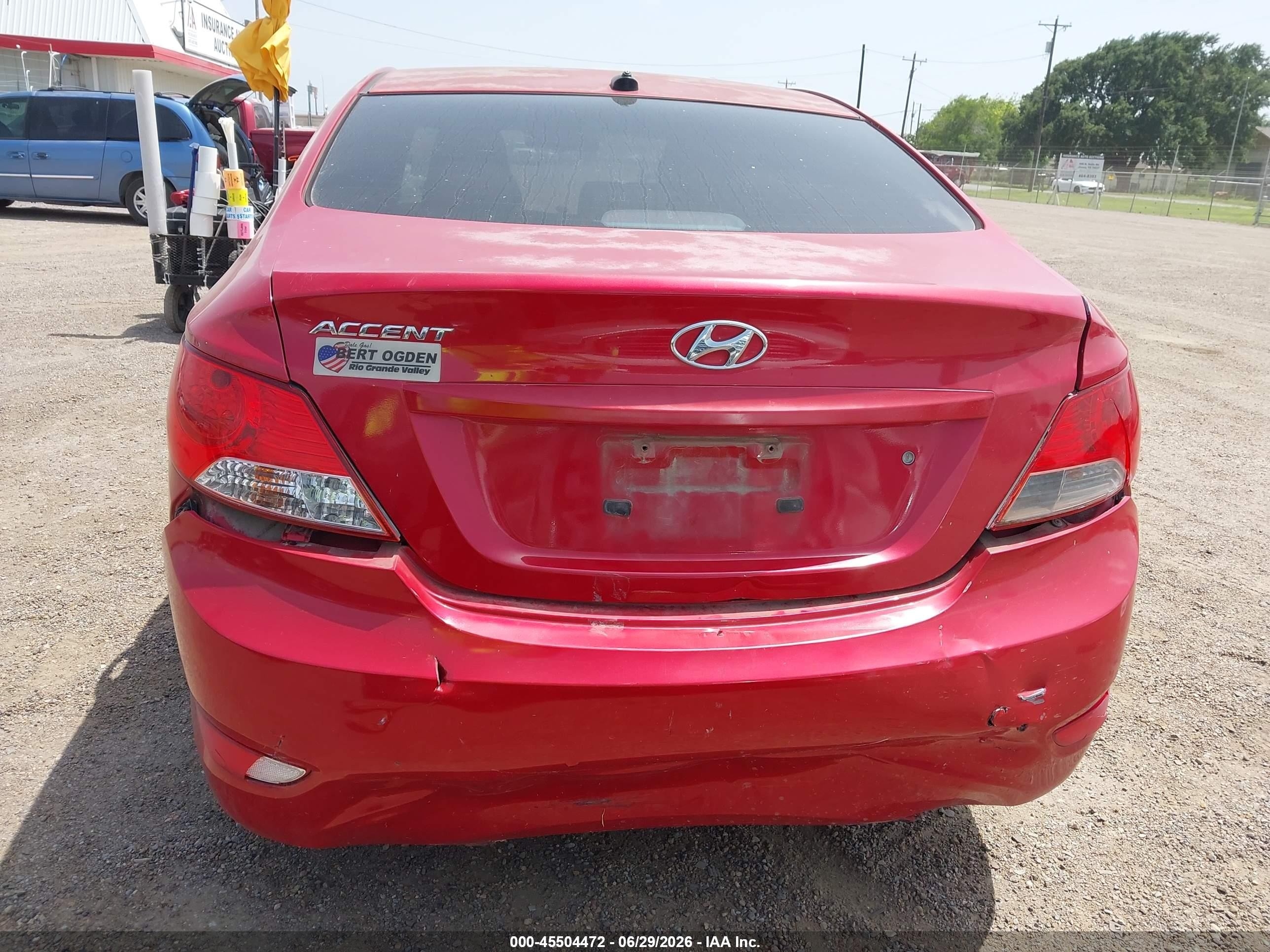 2014 Hyundai Accent Gls Red vin: KMHCU4AE5EU761668