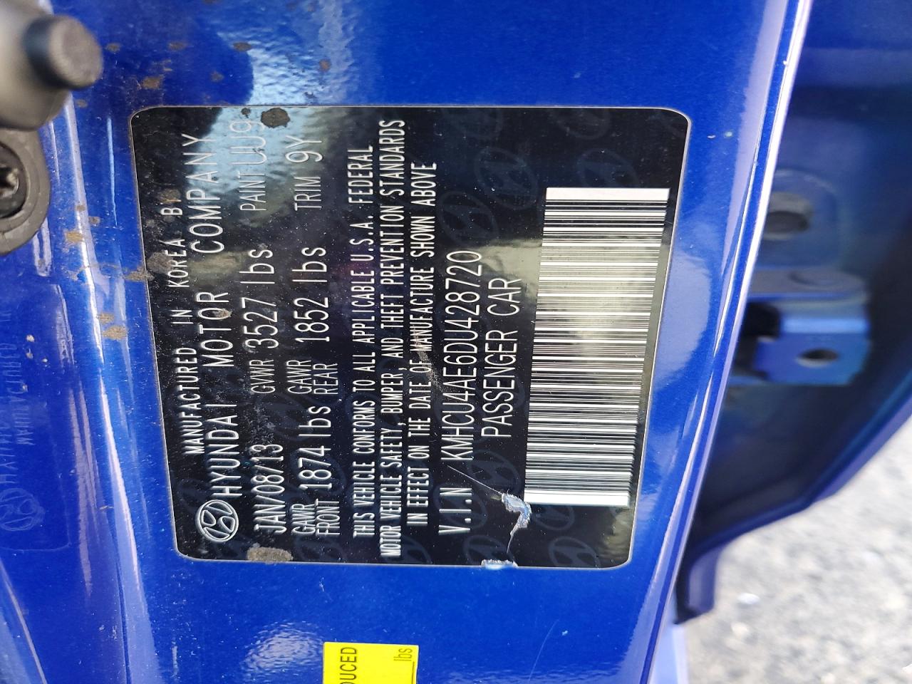 2013 Hyundai Accent Gls Blue vin: KMHCU4AE6DU428720