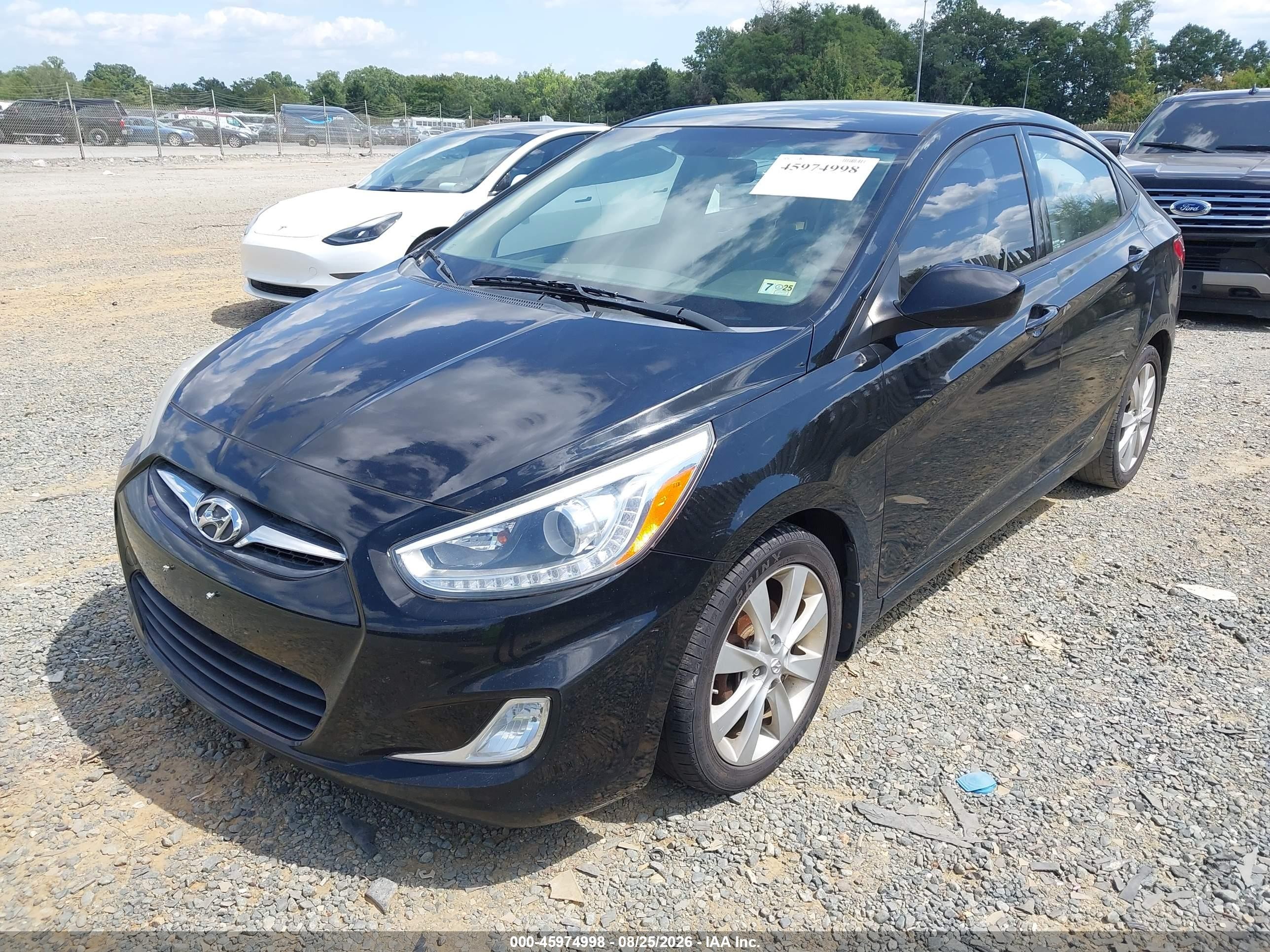 2014 Hyundai Accent Gls Black vin: KMHCU4AE6EU762246