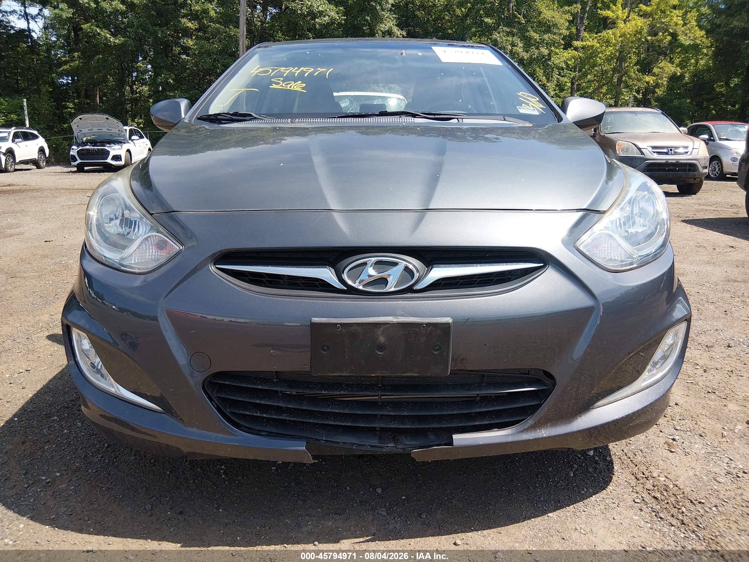 2012 Hyundai Accent Gls Серый vin: KMHCU4AE7CU059722