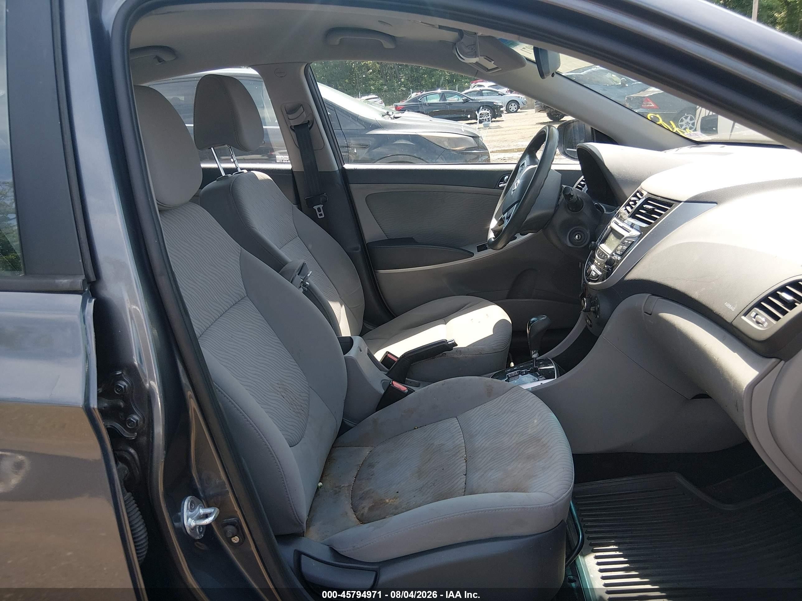 2012 Hyundai Accent Gls Серый vin: KMHCU4AE7CU059722