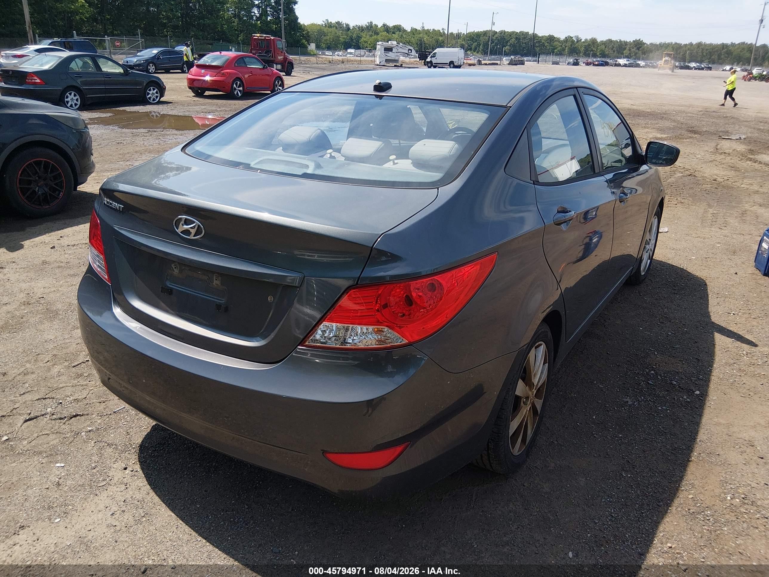 2012 Hyundai Accent Gls Серый vin: KMHCU4AE7CU059722