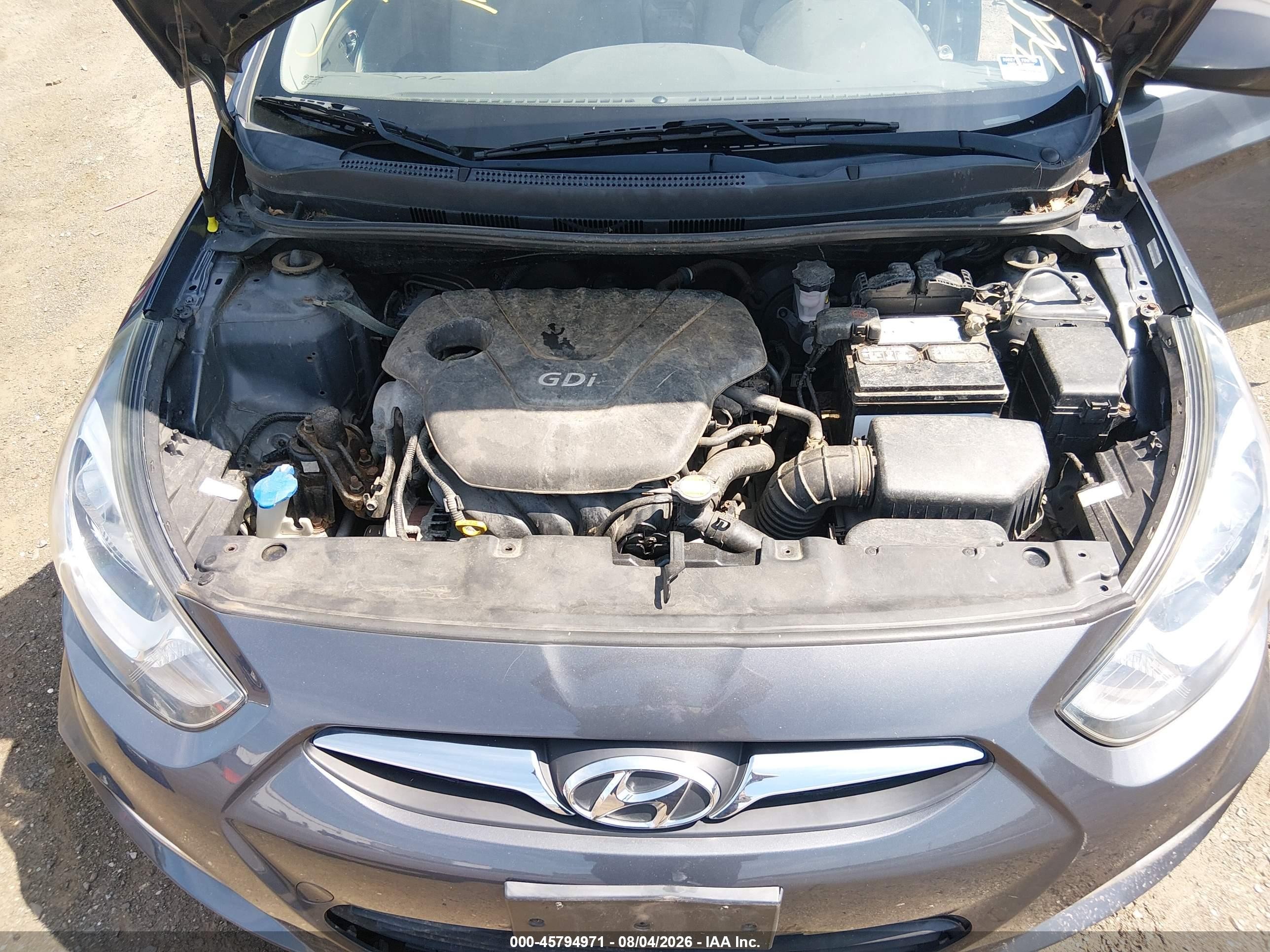 2012 Hyundai Accent Gls Серый vin: KMHCU4AE7CU059722