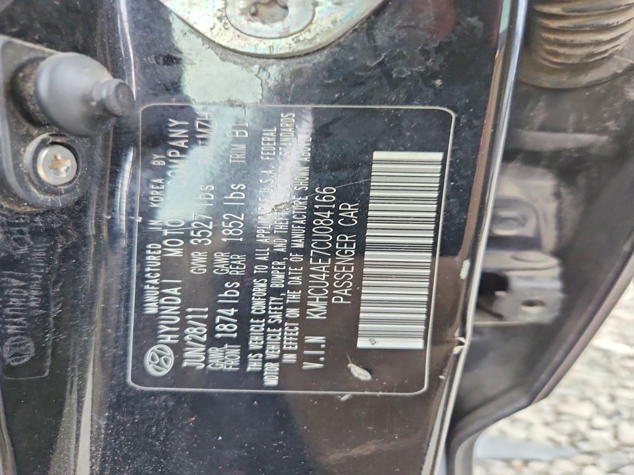 2012 Hyundai Accent Gls Black vin: KMHCU4AE7CU084166