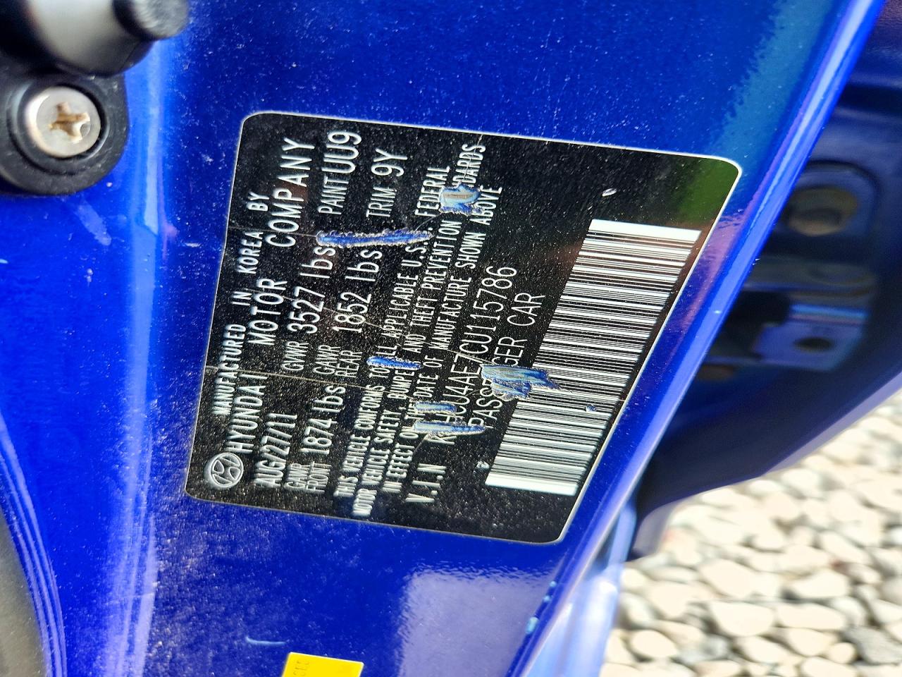 2012 Hyundai Accent Gls Blue vin: KMHCU4AE7CU115786