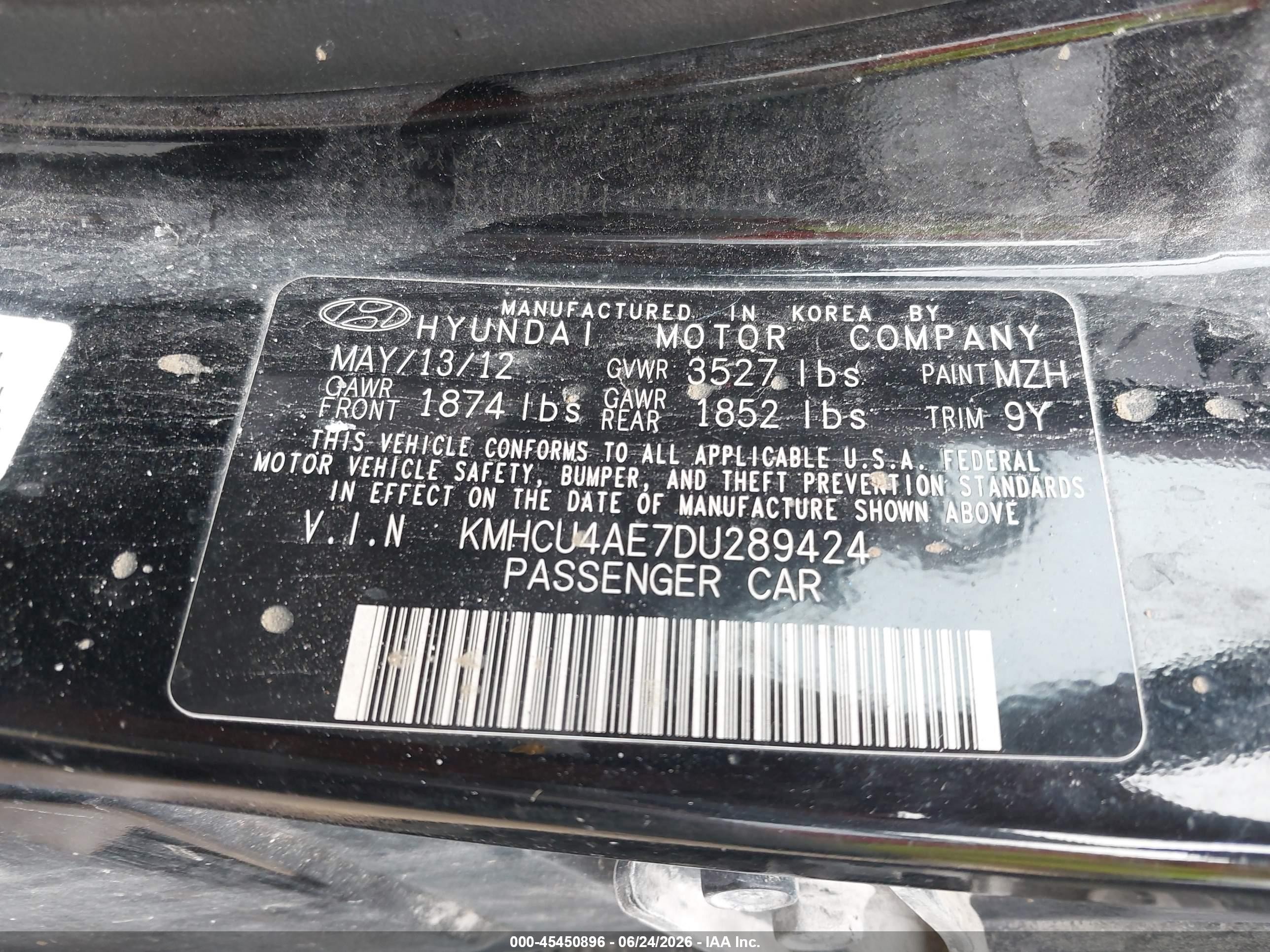 2013 Hyundai Accent Gls Черный vin: KMHCU4AE7DU289424
