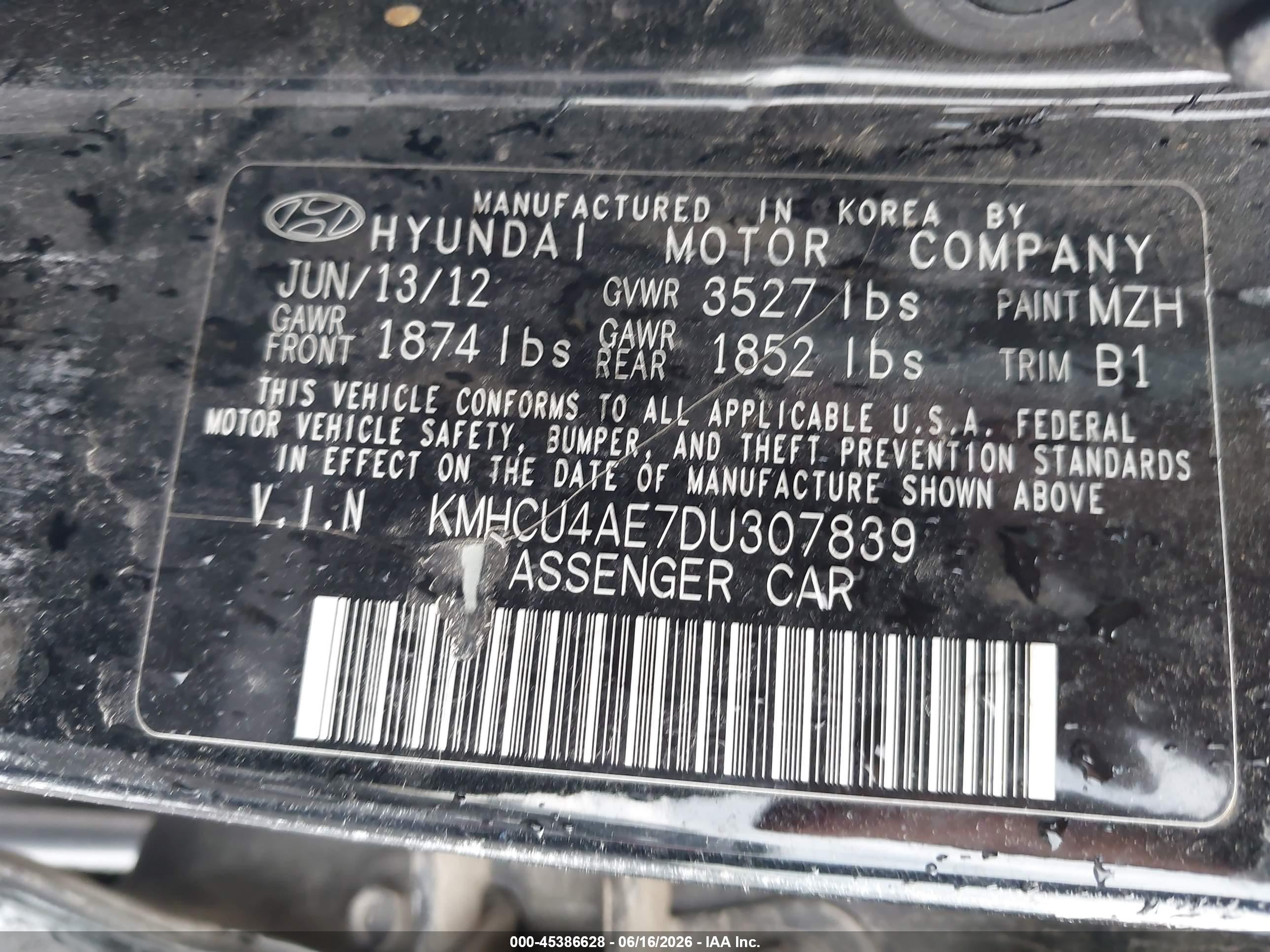 2013 Hyundai Accent Gls Black vin: KMHCU4AE7DU307839