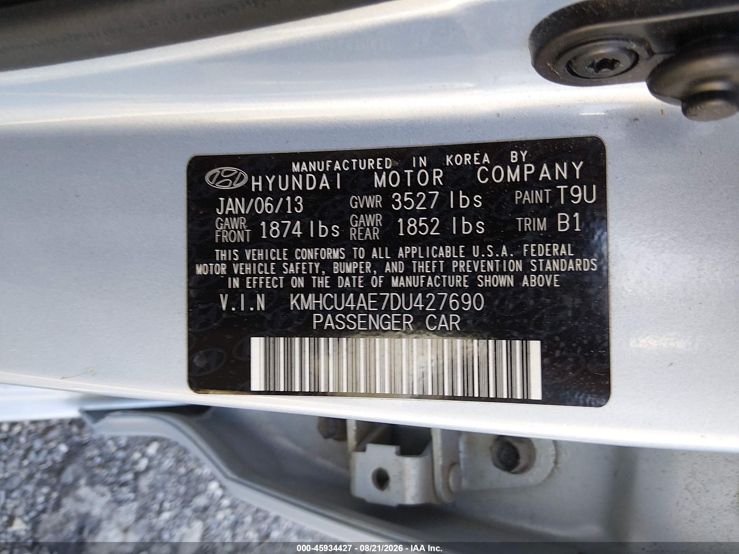 2013 Hyundai Accent Gls Blue vin: KMHCU4AE7DU427690