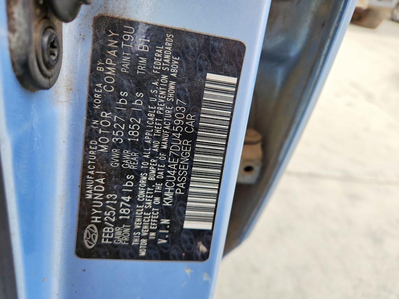 2013 Hyundai Accent Gls Blue vin: KMHCU4AE7DU459037
