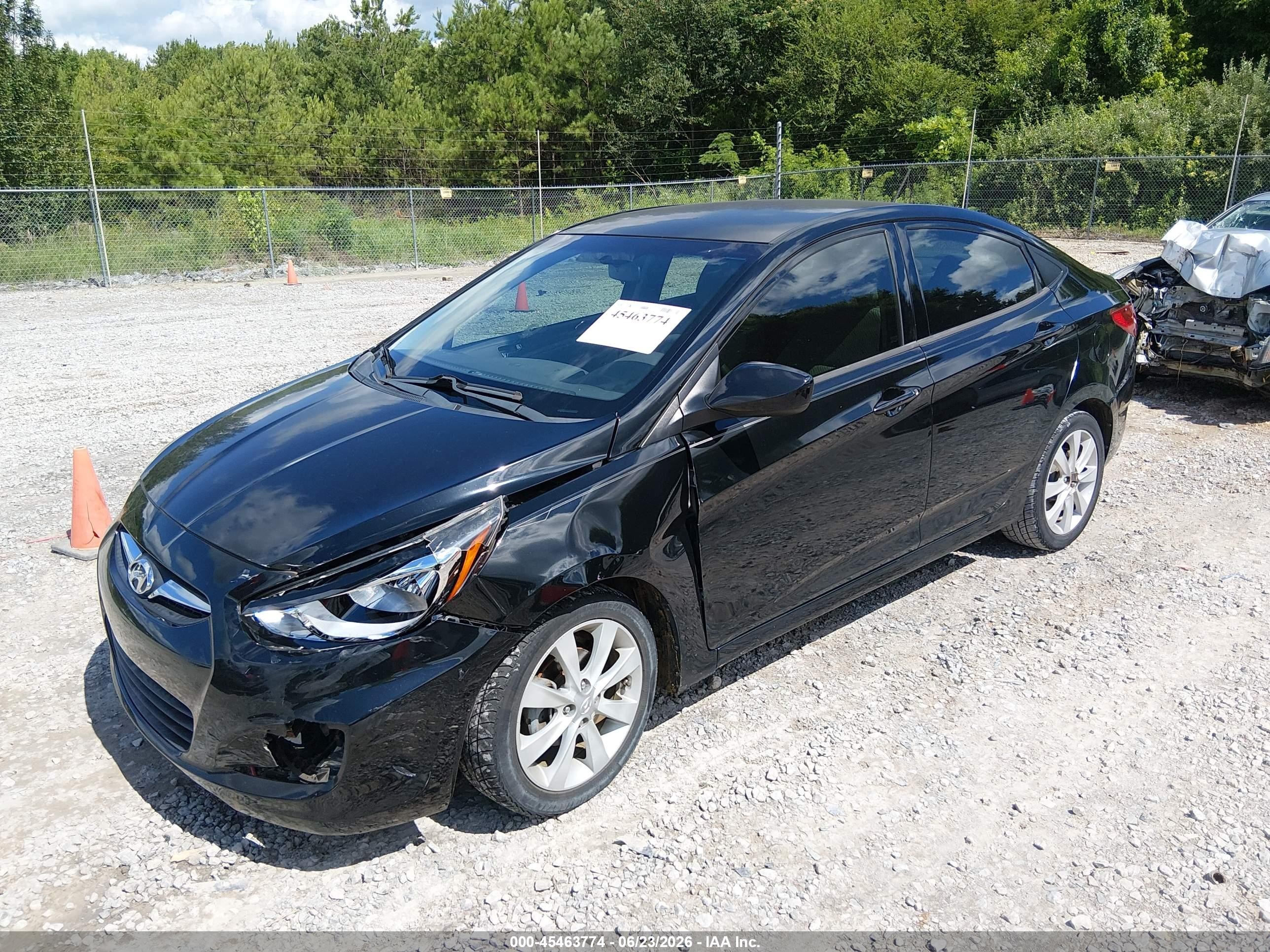 2012 Hyundai Accent Gls Black vin: KMHCU4AE8CU070387