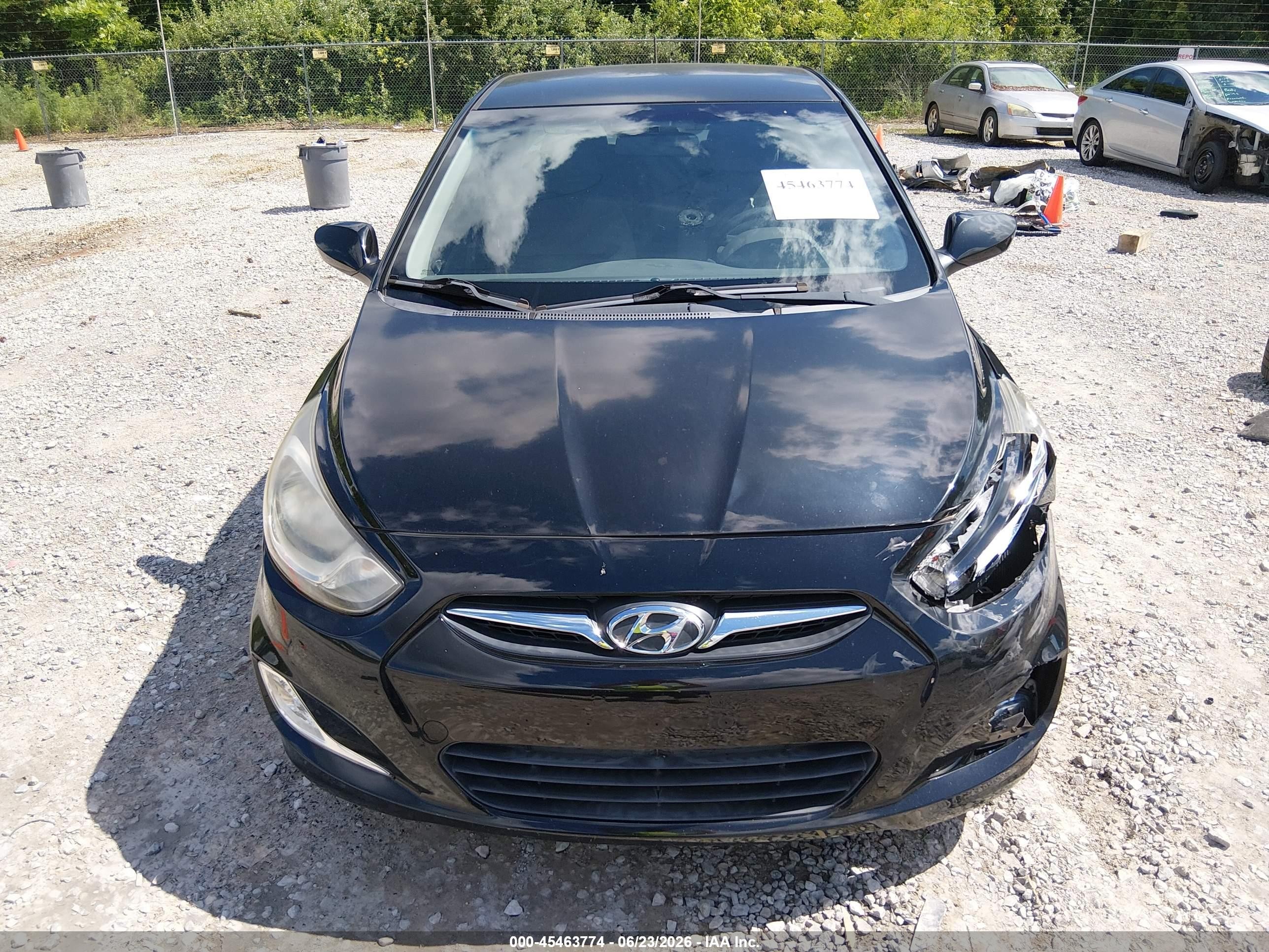 2012 Hyundai Accent Gls Black vin: KMHCU4AE8CU070387