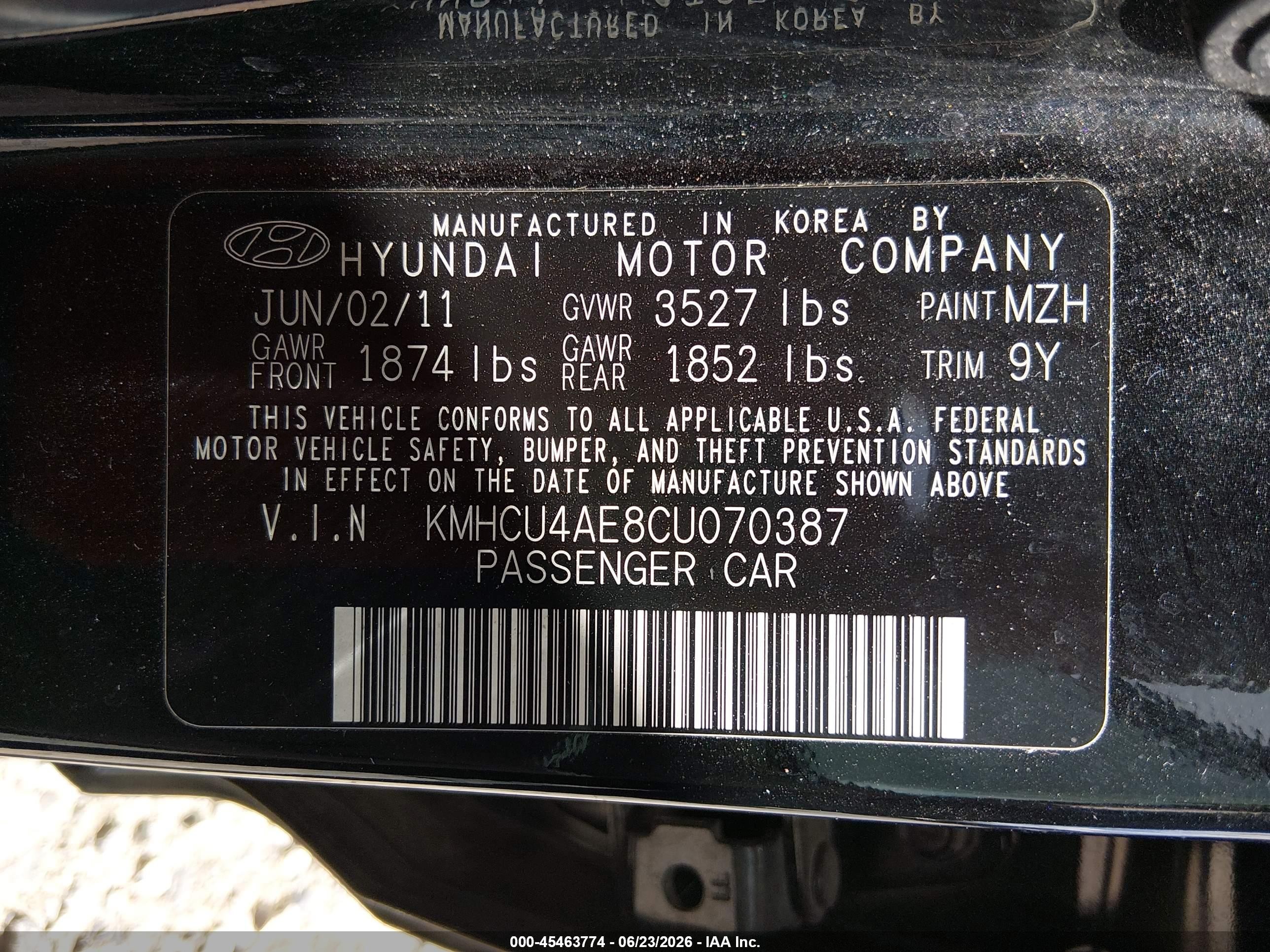 2012 Hyundai Accent Gls Black vin: KMHCU4AE8CU070387