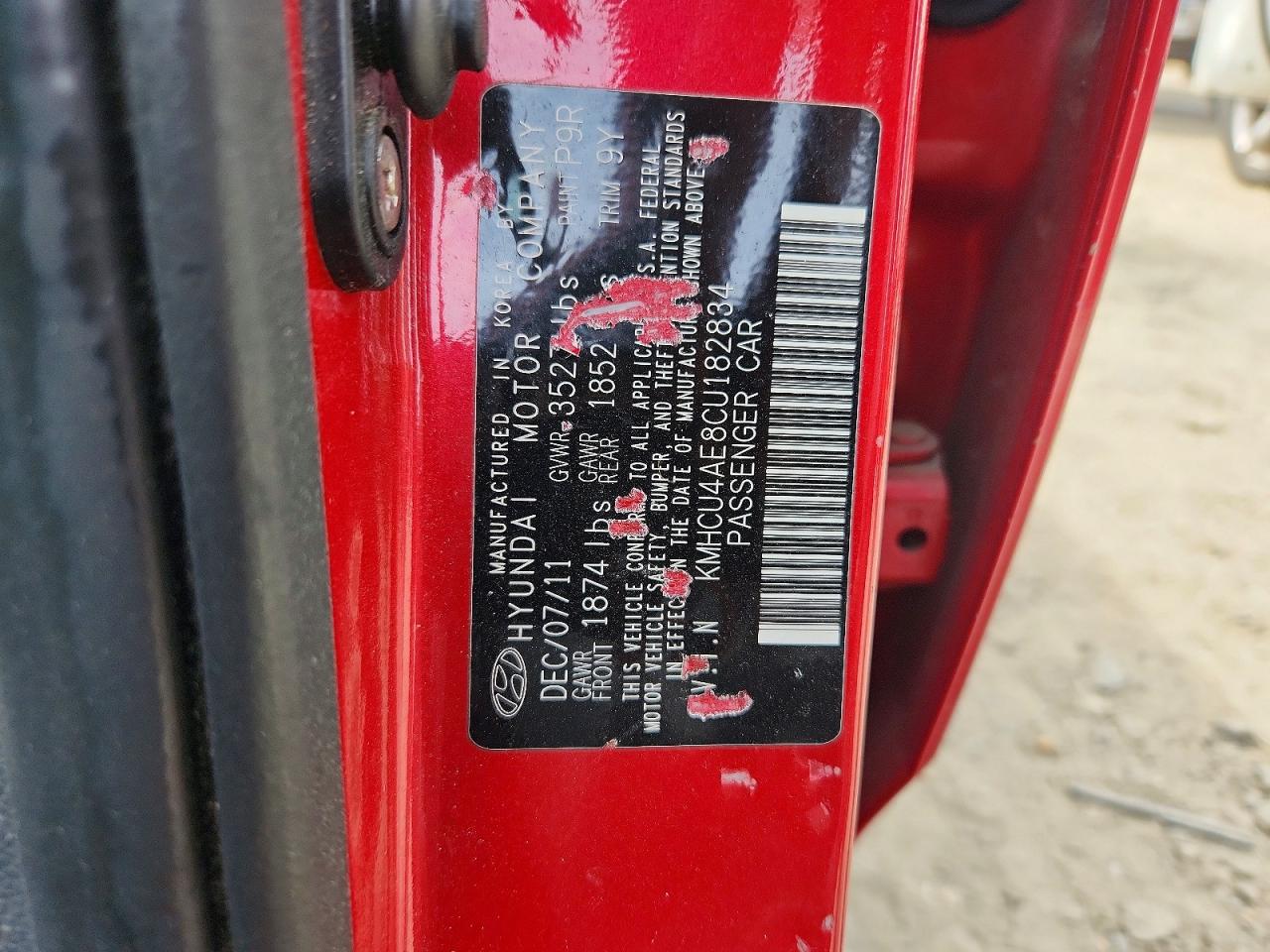 2012 Hyundai Accent Gls Red vin: KMHCU4AE8CU182834
