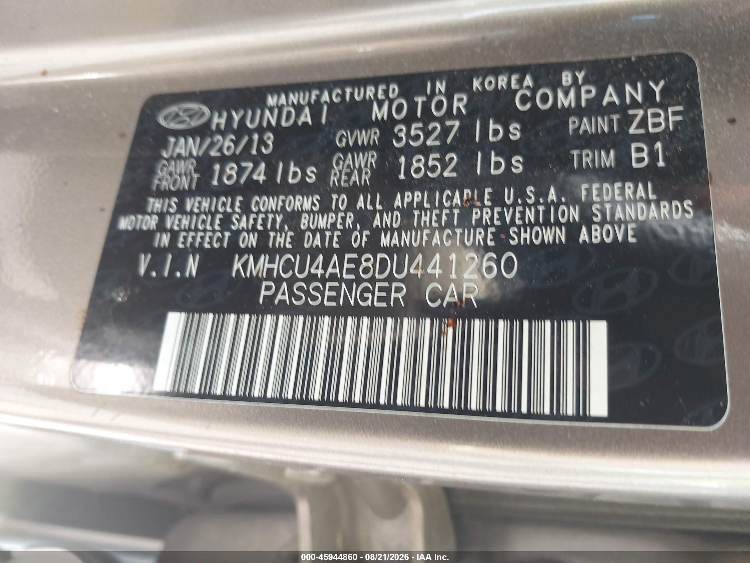 2013 Hyundai Accent Gls Бежевый vin: KMHCU4AE8DU441260