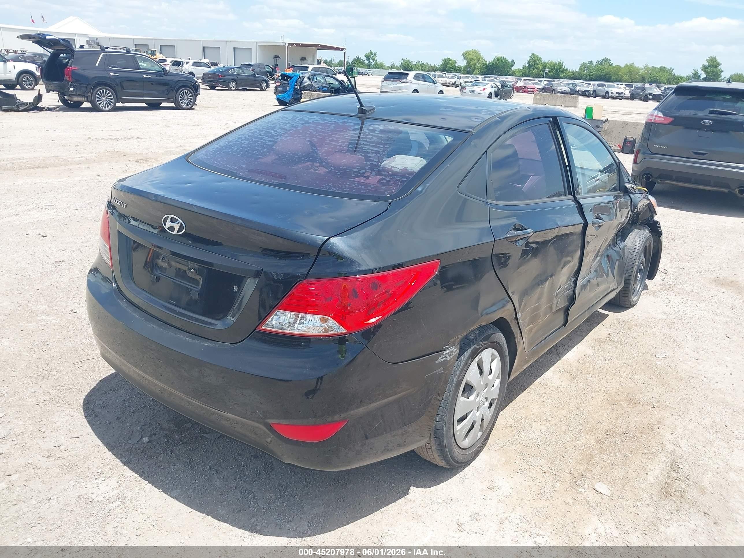 2014 Hyundai Accent Gls Black vin: KMHCU4AE8EU618410