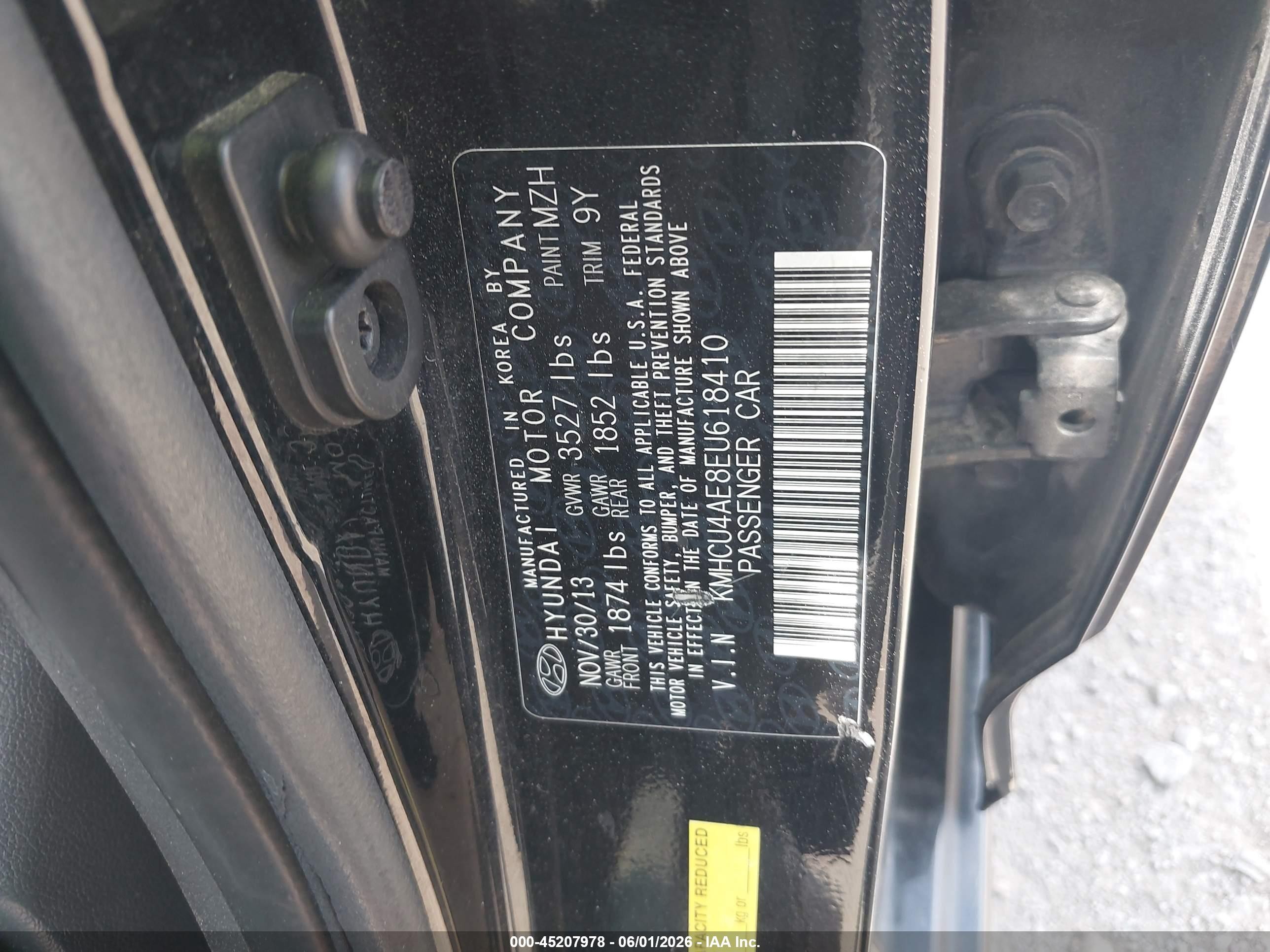 2014 Hyundai Accent Gls Black vin: KMHCU4AE8EU618410