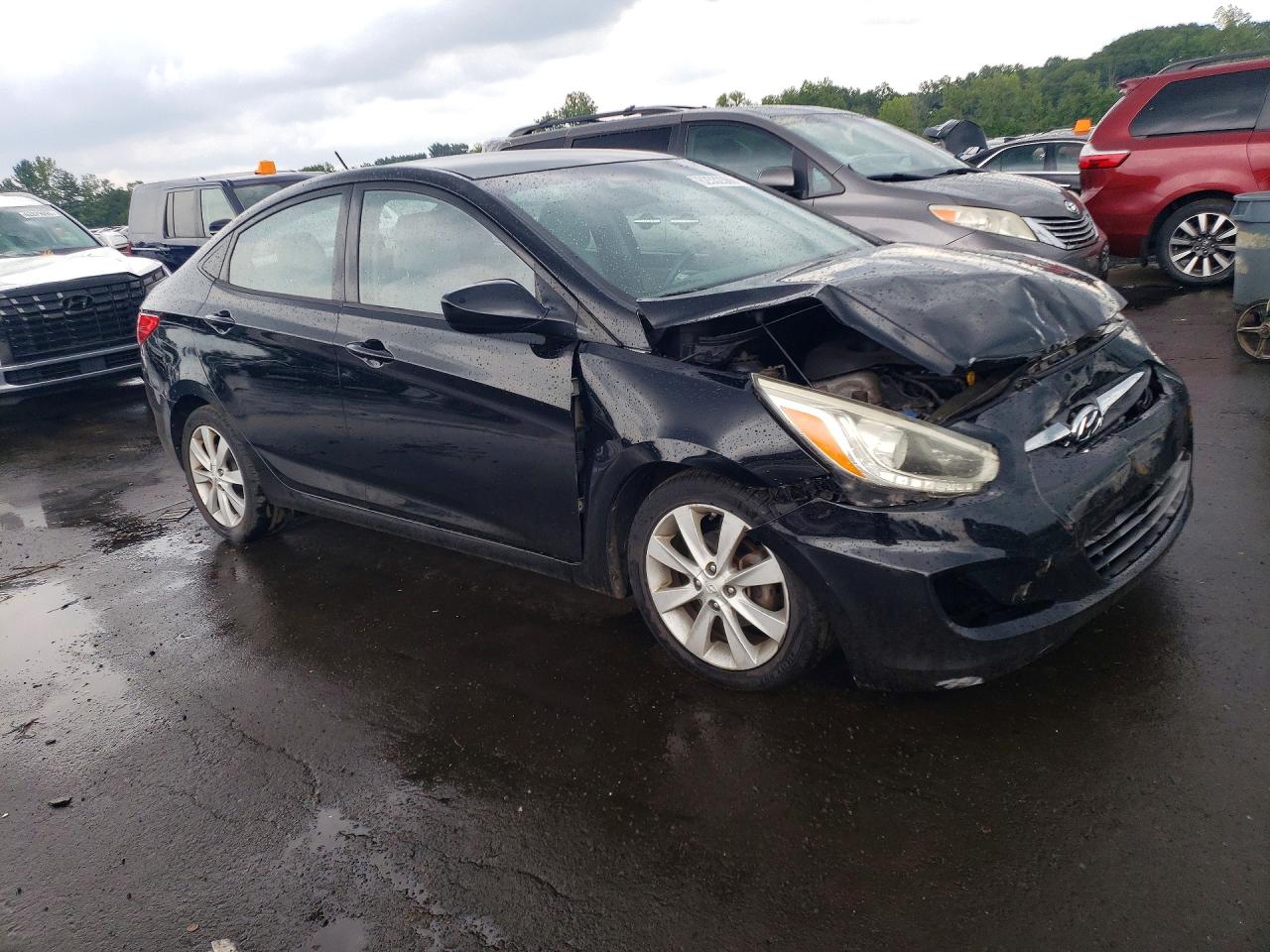 2014 Hyundai Accent Gls Black vin: KMHCU4AE8EU762104