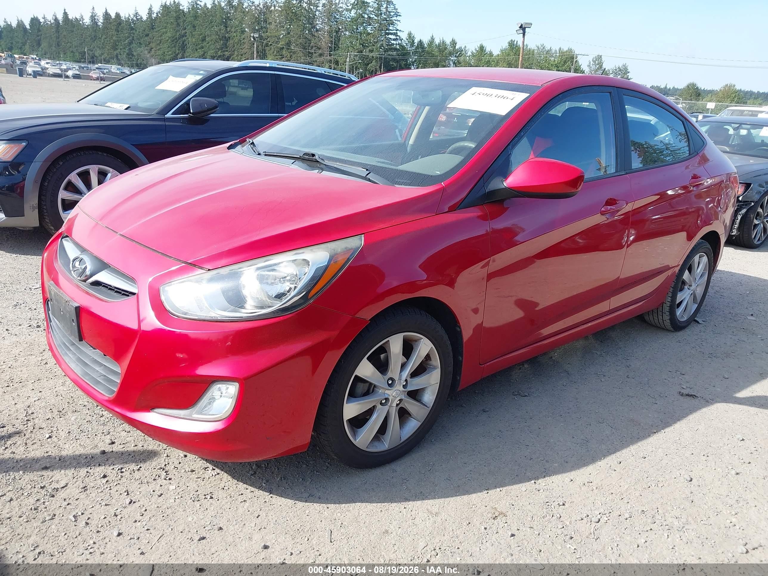 2012 Hyundai Accent Gls Red vin: KMHCU4AE9CU097131