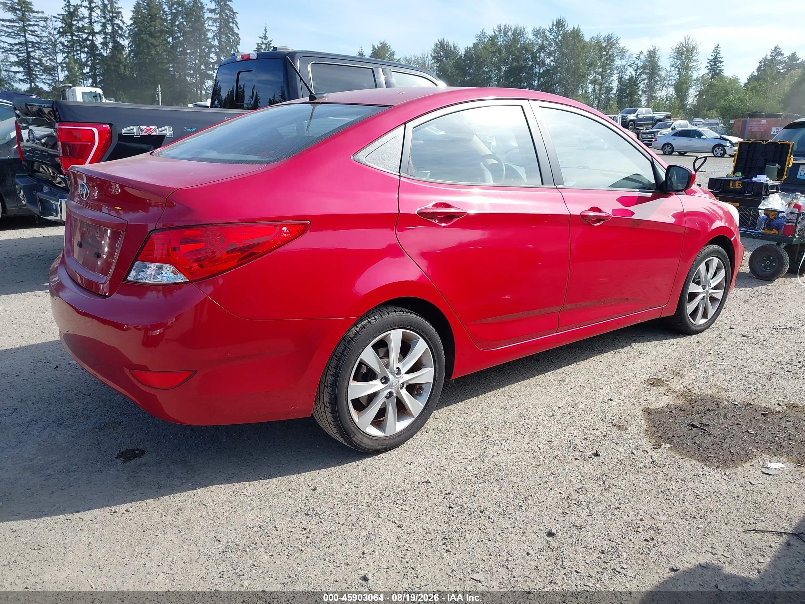 2012 Hyundai Accent Gls Red vin: KMHCU4AE9CU097131