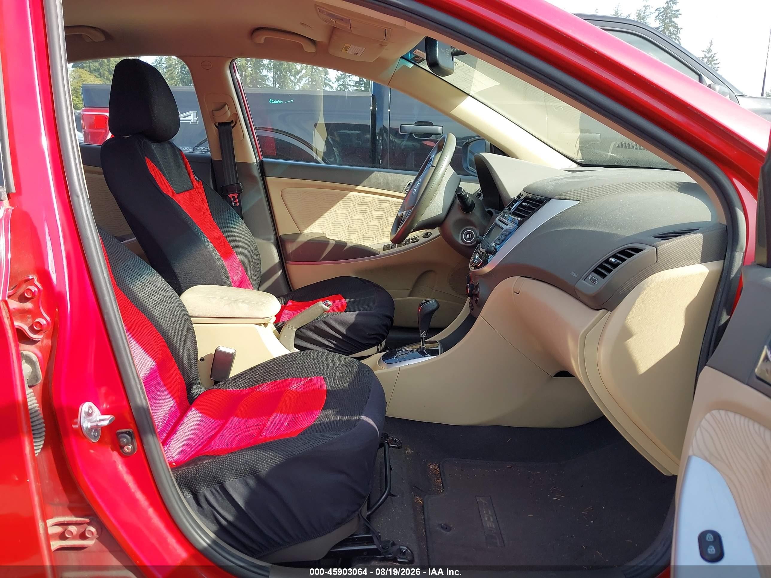 2012 Hyundai Accent Gls Red vin: KMHCU4AE9CU097131