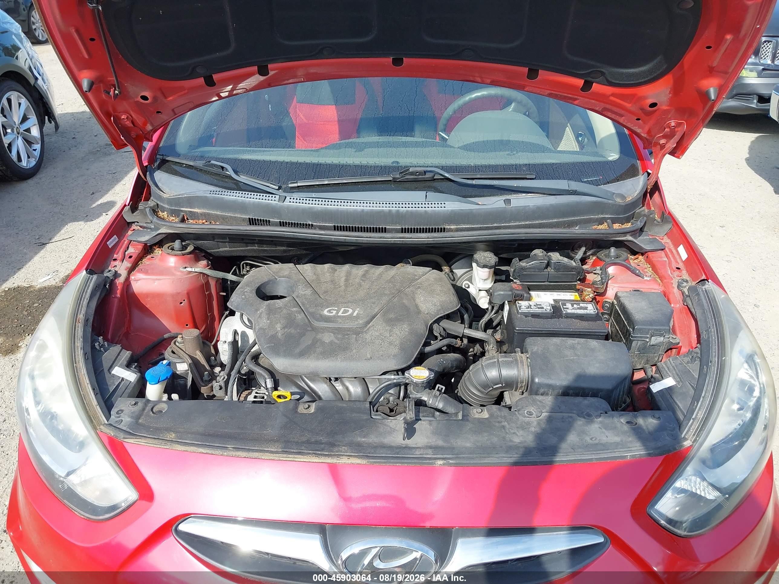 2012 Hyundai Accent Gls Red vin: KMHCU4AE9CU097131