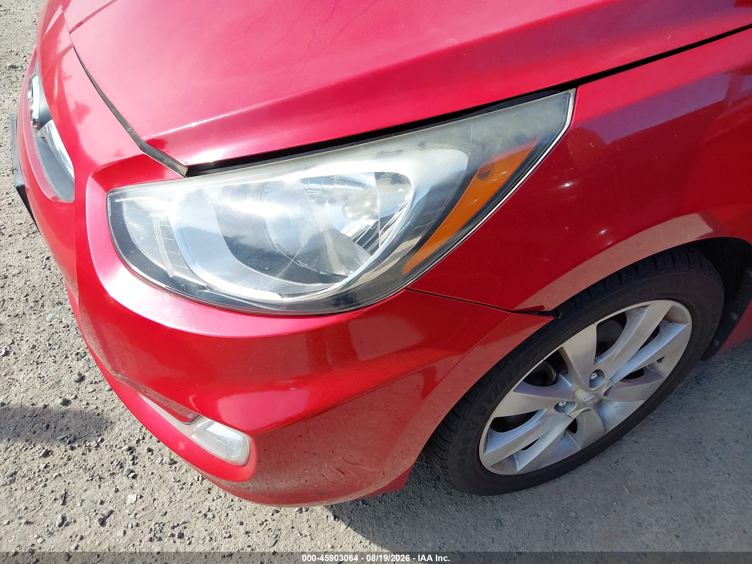 2012 Hyundai Accent Gls Red vin: KMHCU4AE9CU097131