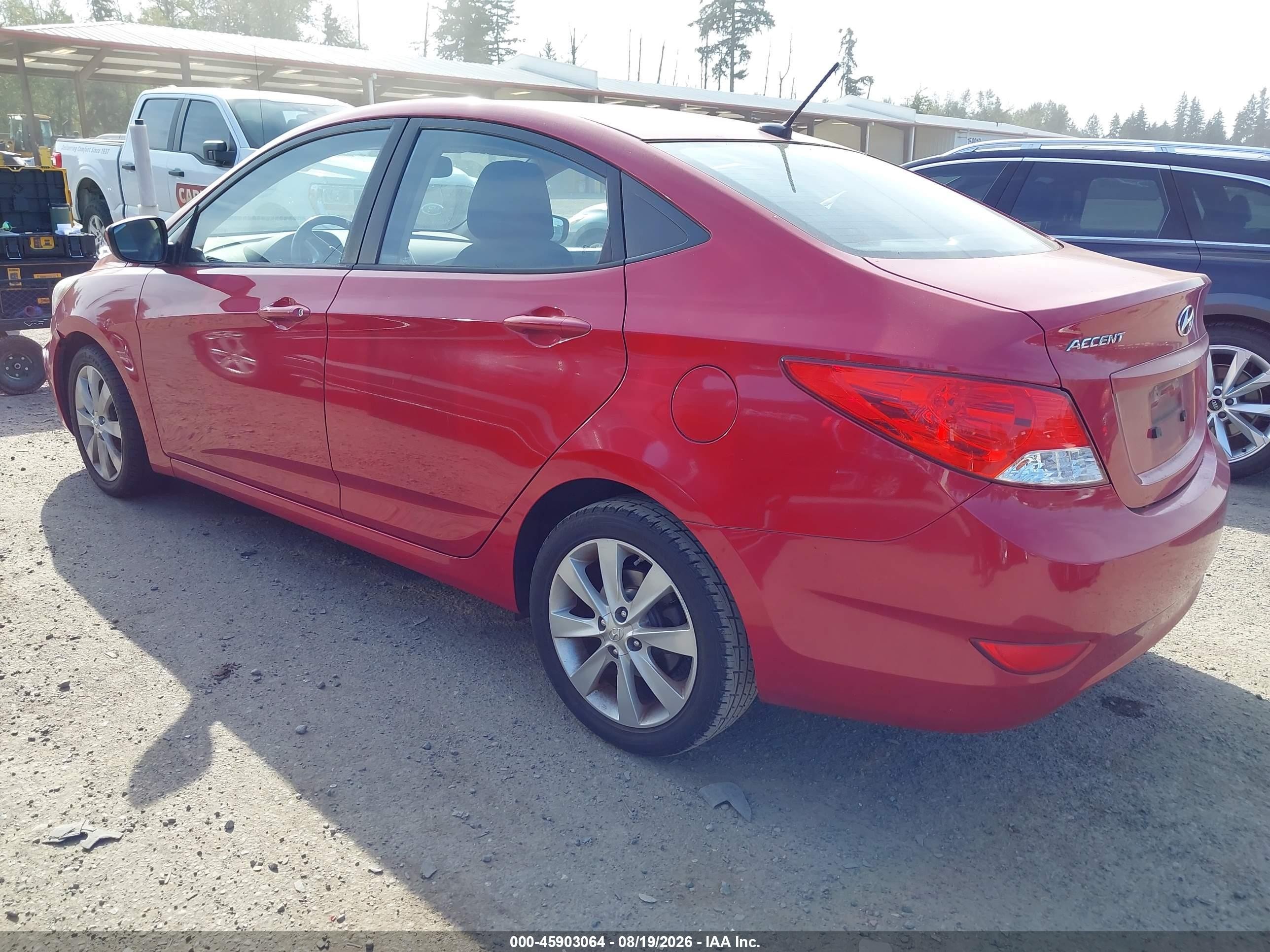 2012 Hyundai Accent Gls Red vin: KMHCU4AE9CU097131