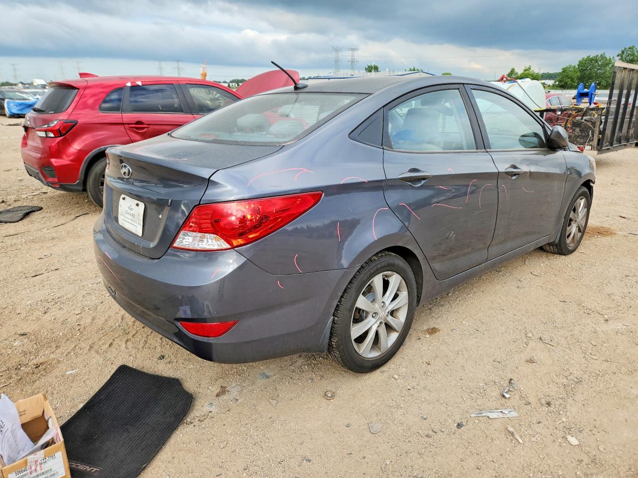 2012 Hyundai Accent Gls Gray vin: KMHCU4AE9CU168327