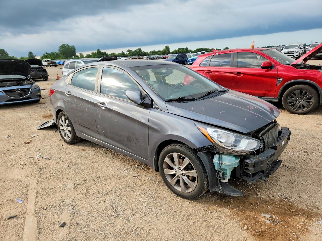 2012 Hyundai Accent Gls Gray vin: KMHCU4AE9CU168327
