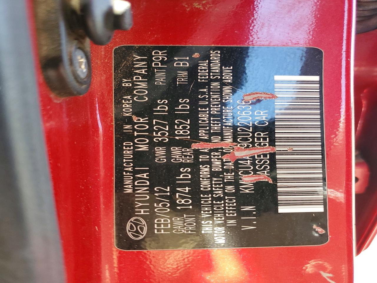 2012 Hyundai Accent Gls Red vin: KMHCU4AE9CU220636