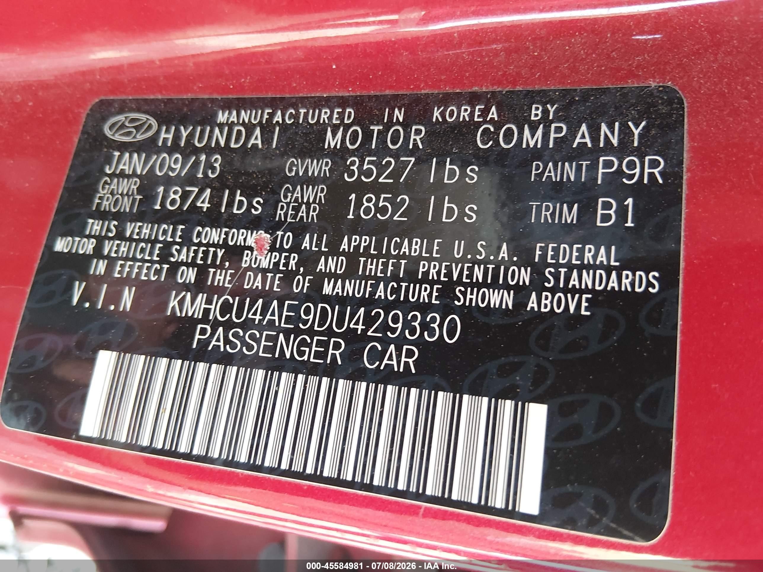 2013 Hyundai Accent Gls Red vin: KMHCU4AE9DU429330