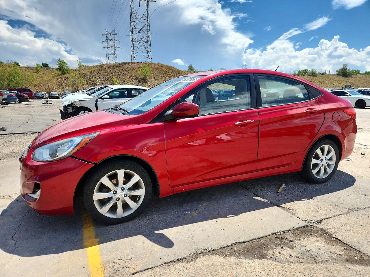 2012 Hyundai Accent Gls Red vin: KMHCU4AEXCU057883