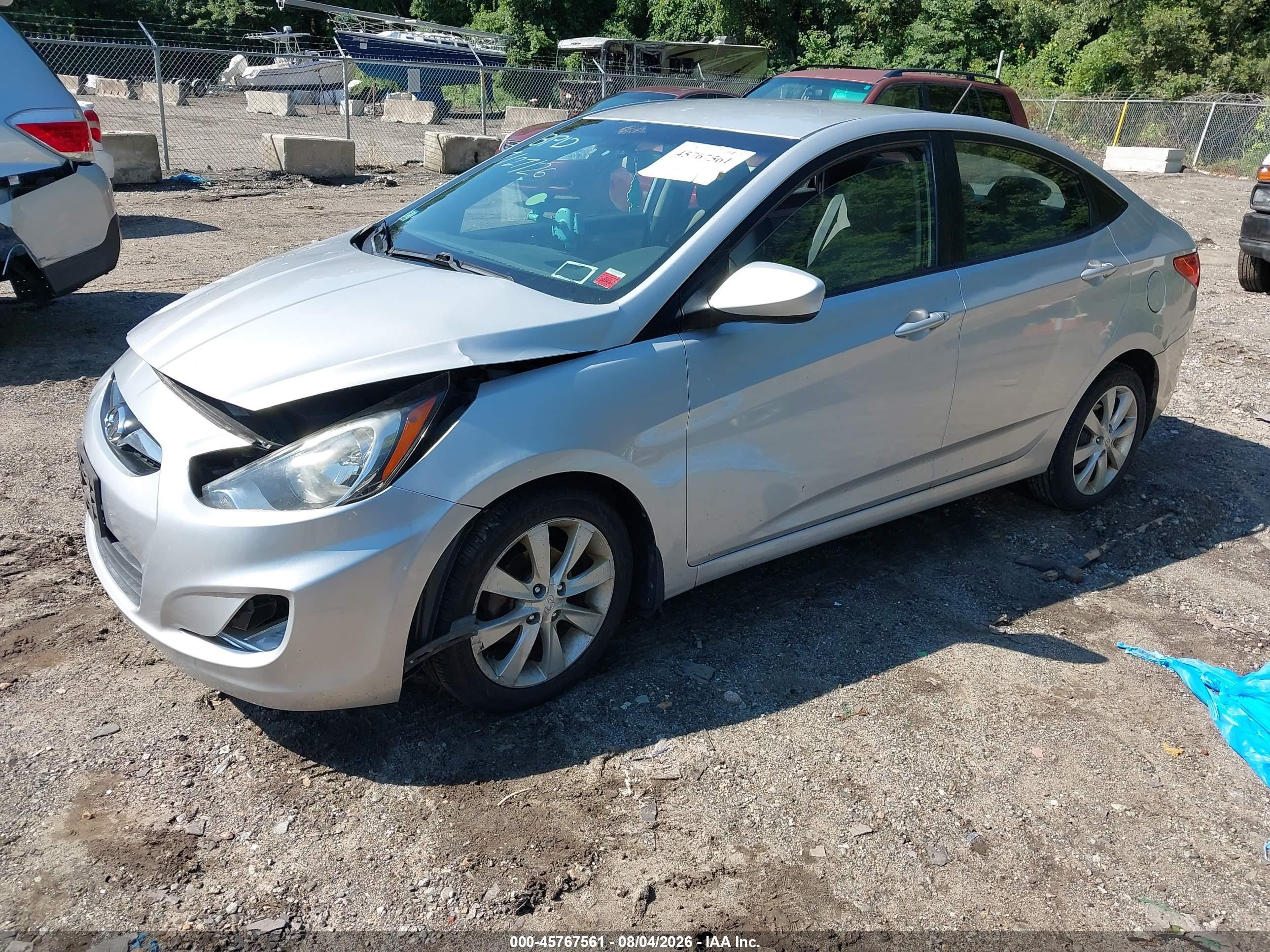 2012 Hyundai Accent Gls Gray vin: KMHCU4AEXCU160477
