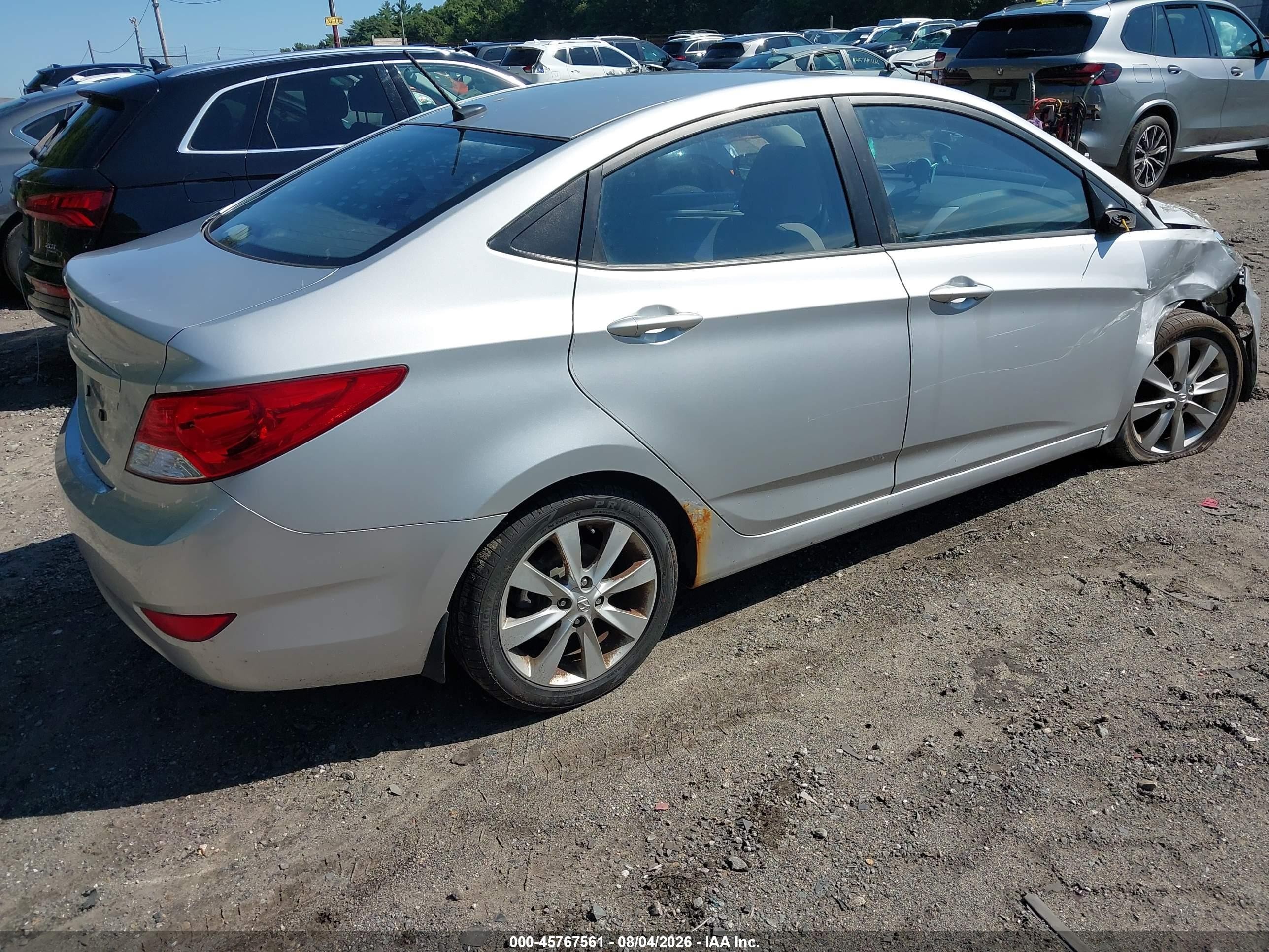 2012 Hyundai Accent Gls Gray vin: KMHCU4AEXCU160477