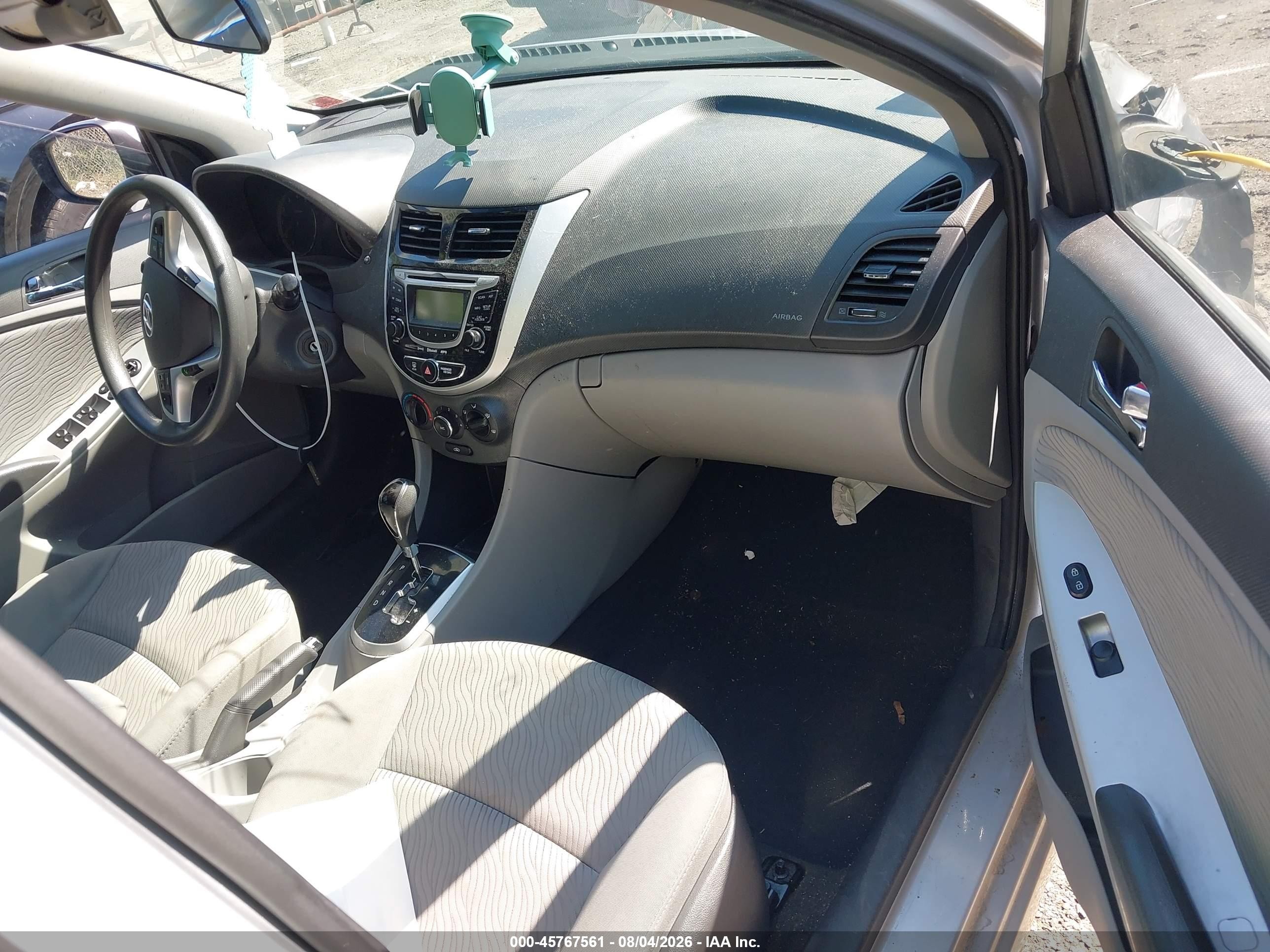 2012 Hyundai Accent Gls Gray vin: KMHCU4AEXCU160477