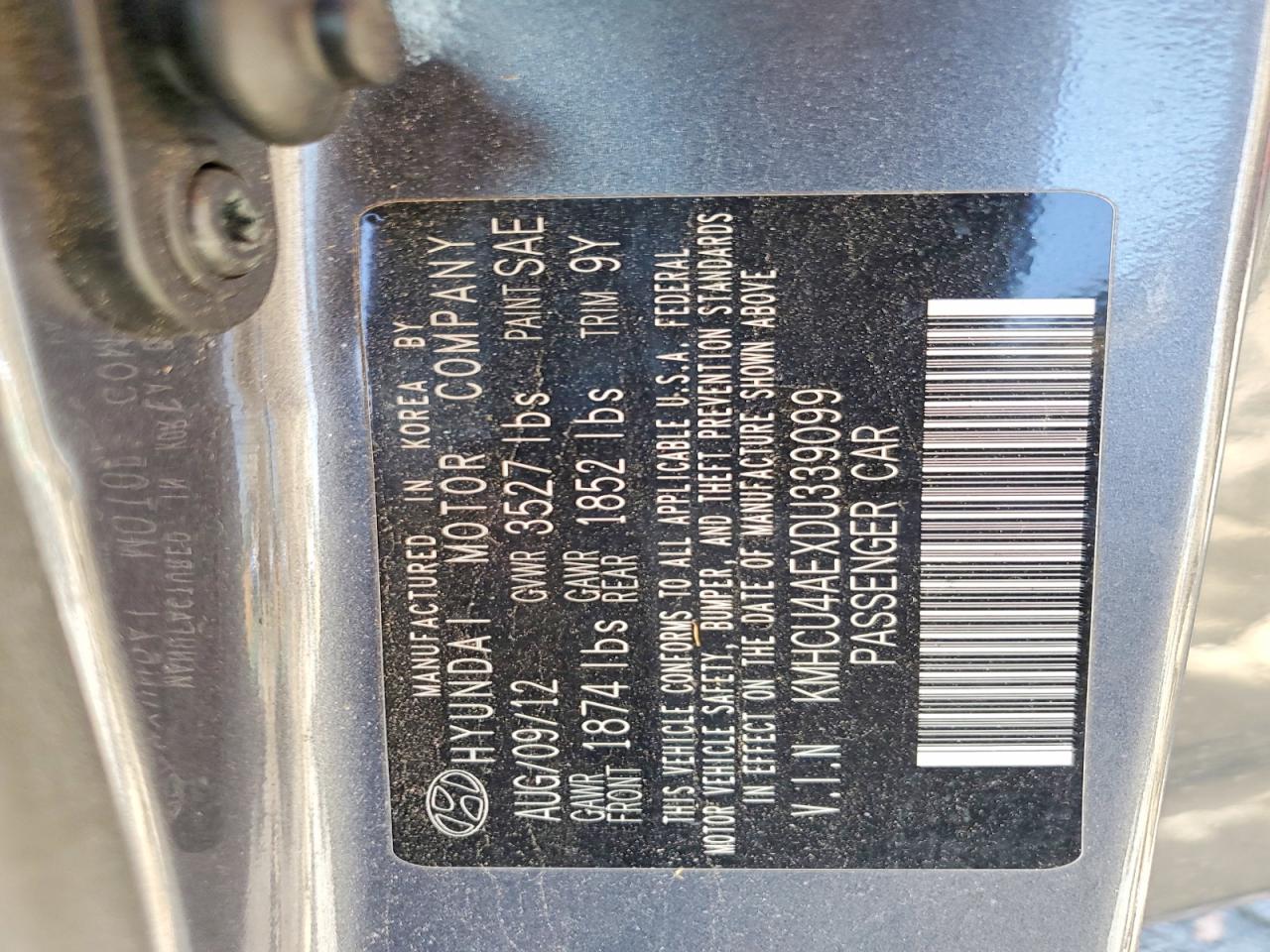 2013 Hyundai Accent Gls Gray vin: KMHCU4AEXDU339099
